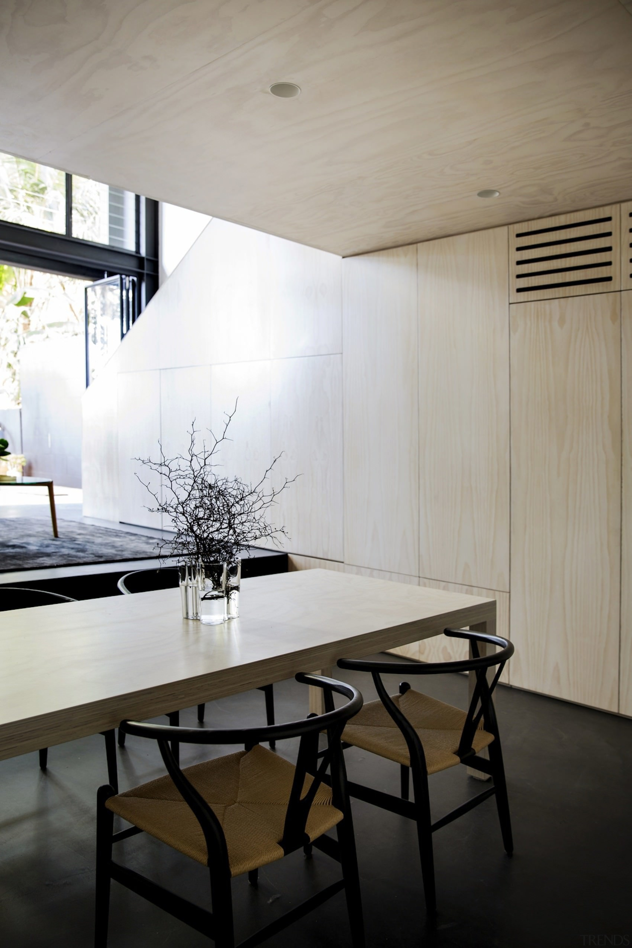 Architect: Architect PrineasPhotography by Chris Warnes architecture, ceiling, chair, daylighting, floor, flooring, furniture, house, interior design, product design, table, wall, wood, gray