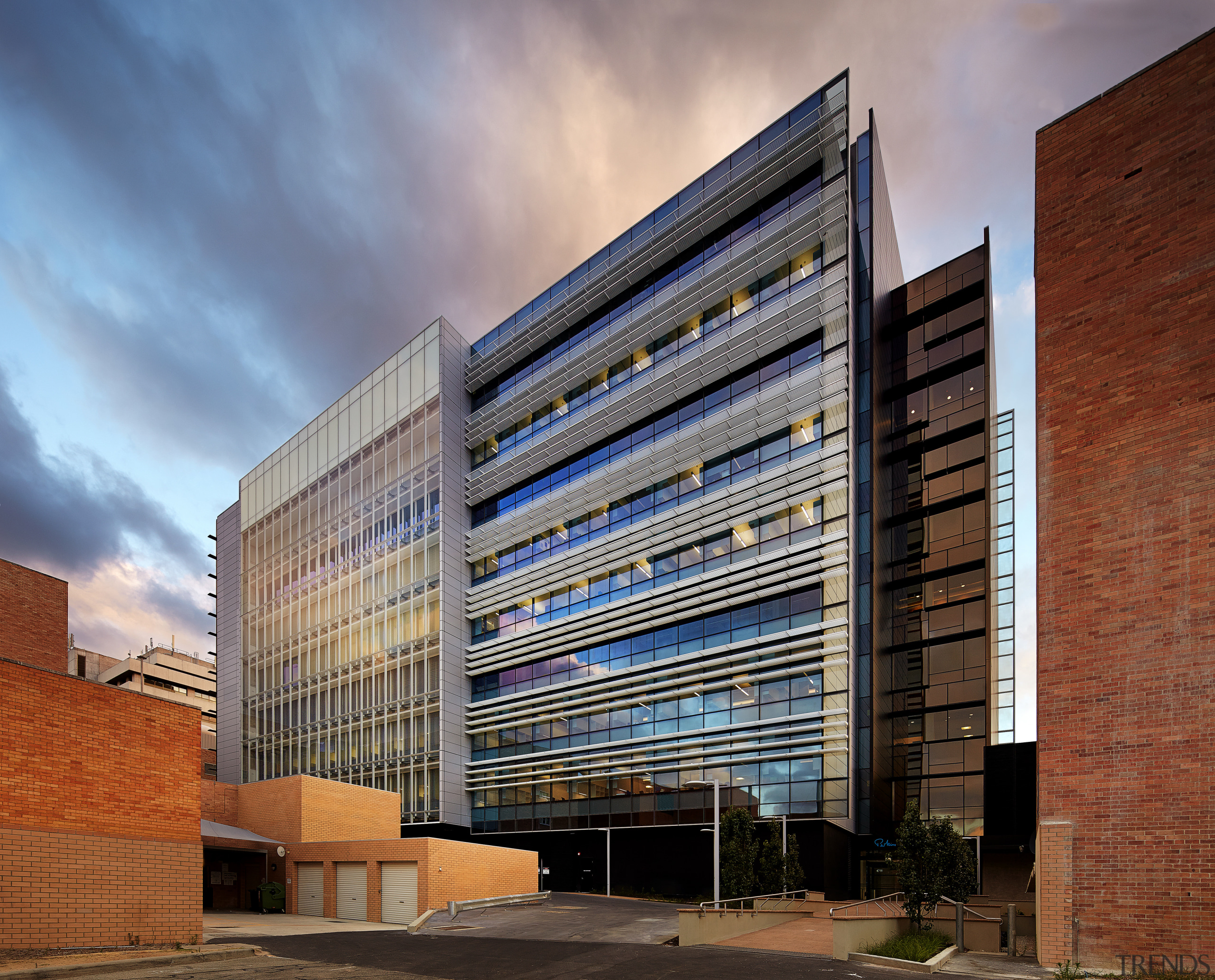 The new Harry Perkins Institute for Medical Research apartment, architecture, building, city, commercial building, condominium, corporate headquarters, daytime, facade, headquarters, metropolis, metropolitan area, mixed use, real estate, residential area, sky, tower block, urban area, window, brown, gray