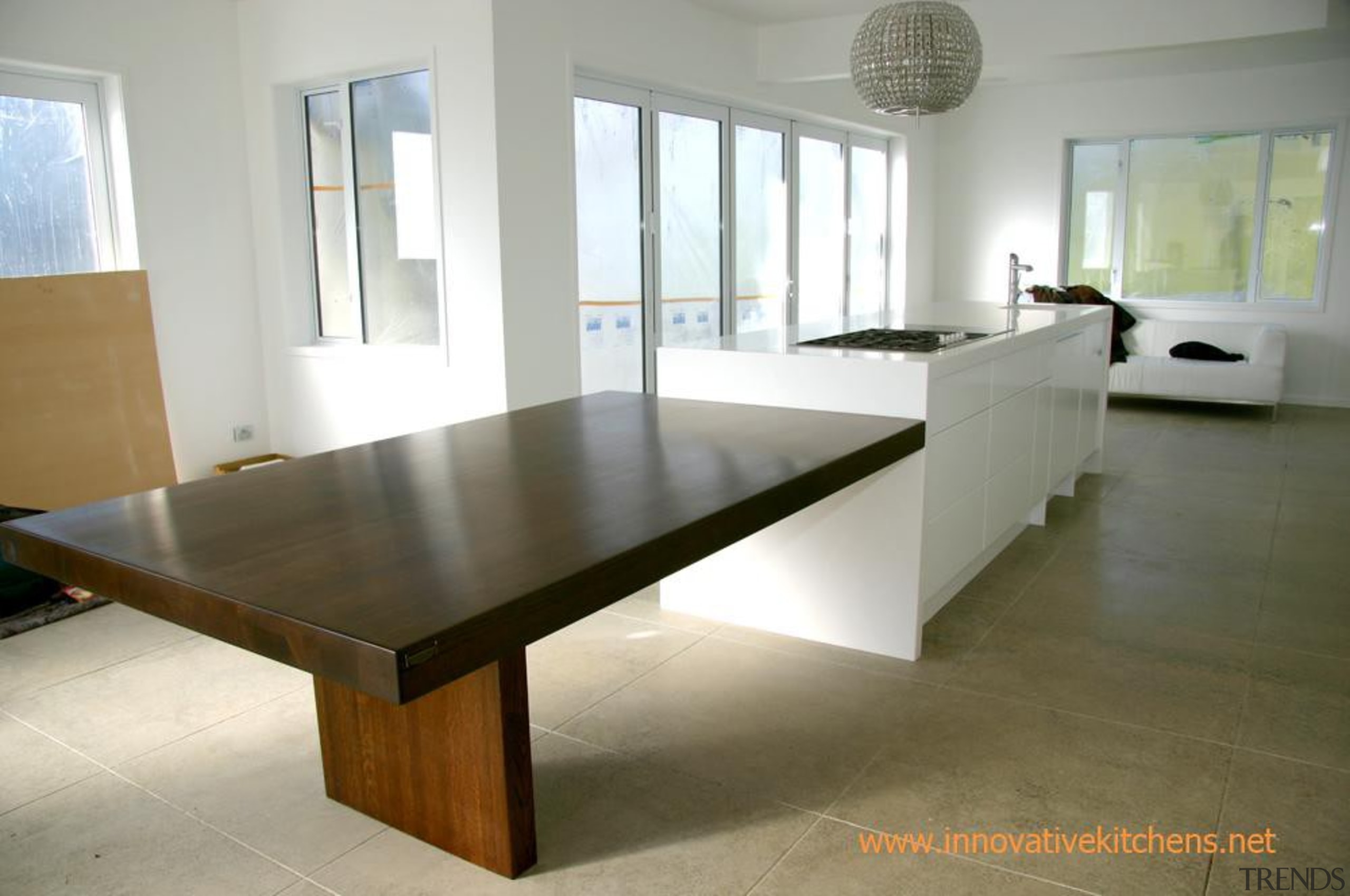 American Oak bench top - modern gloss white countertop, floor, flooring, furniture, hardwood, interior design, product design, property, real estate, room, table, gray, brown