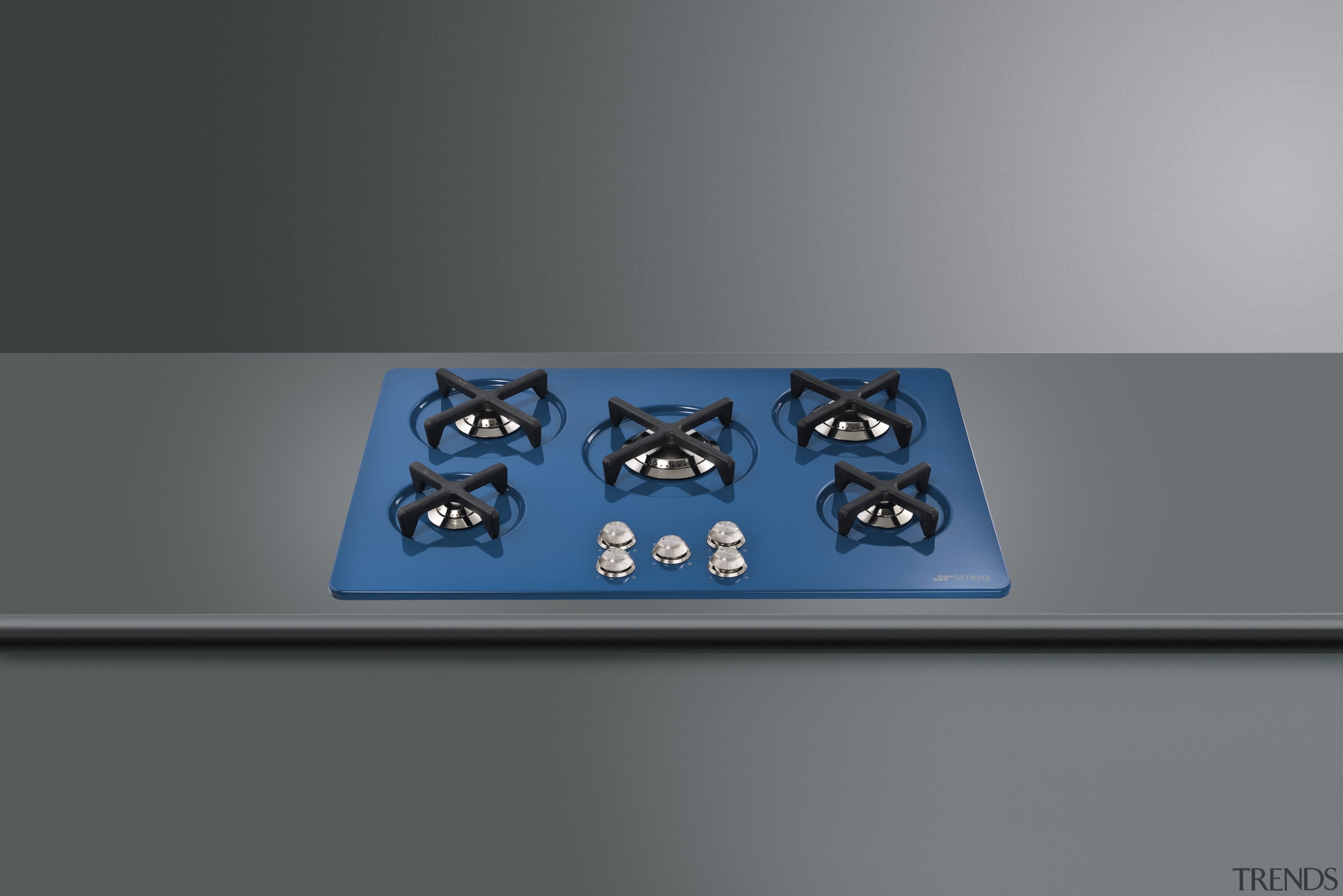 View of Smeg cooktop. - View of Smeg font, product design, technology, gray