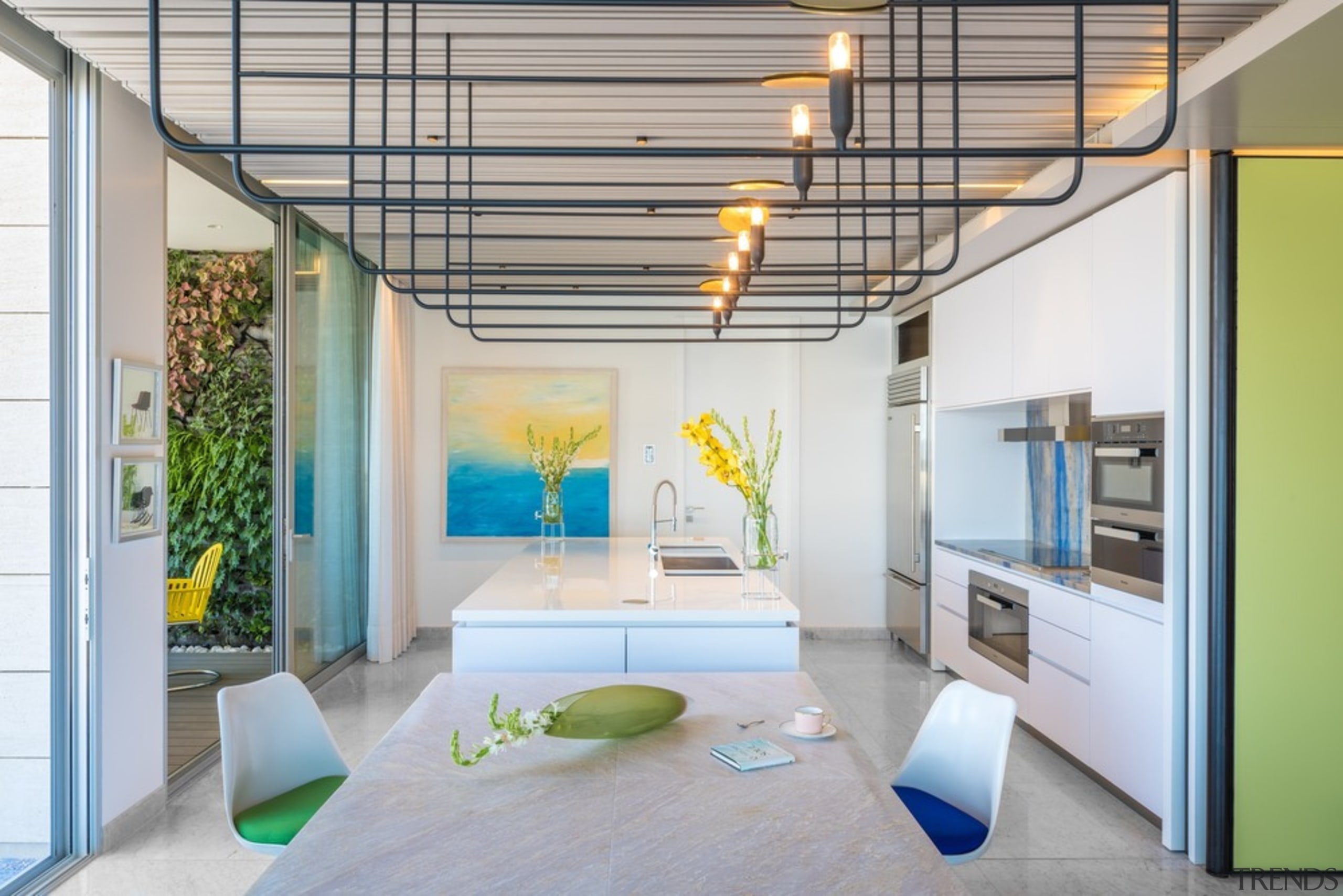 The client wanted to incorporate many different styles architecture, ceiling, daylighting, home, house, interior design, living room, loft, real estate, gray