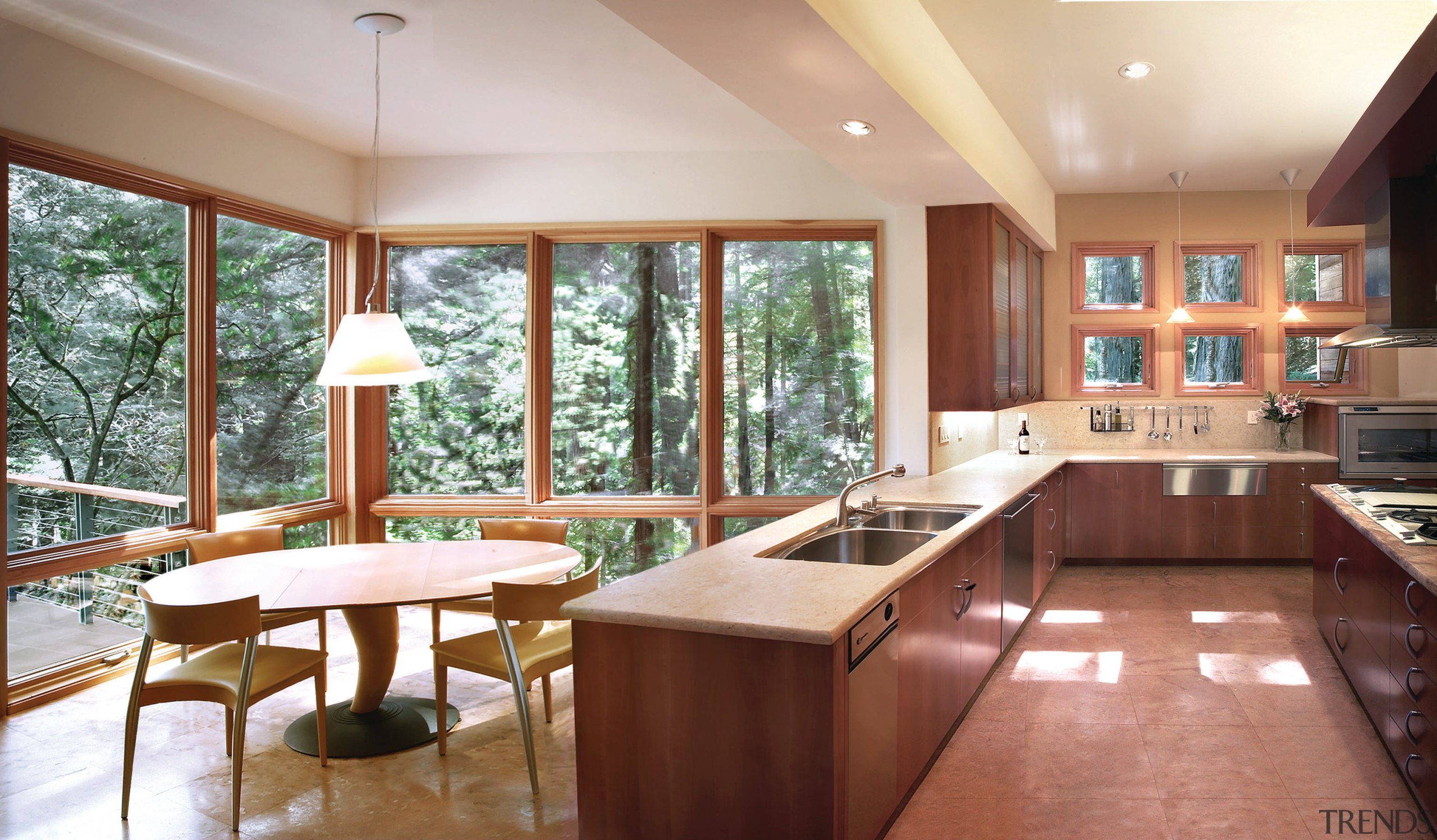 View of the kitchen area - View of estate, interior design, kitchen, real estate, window, white