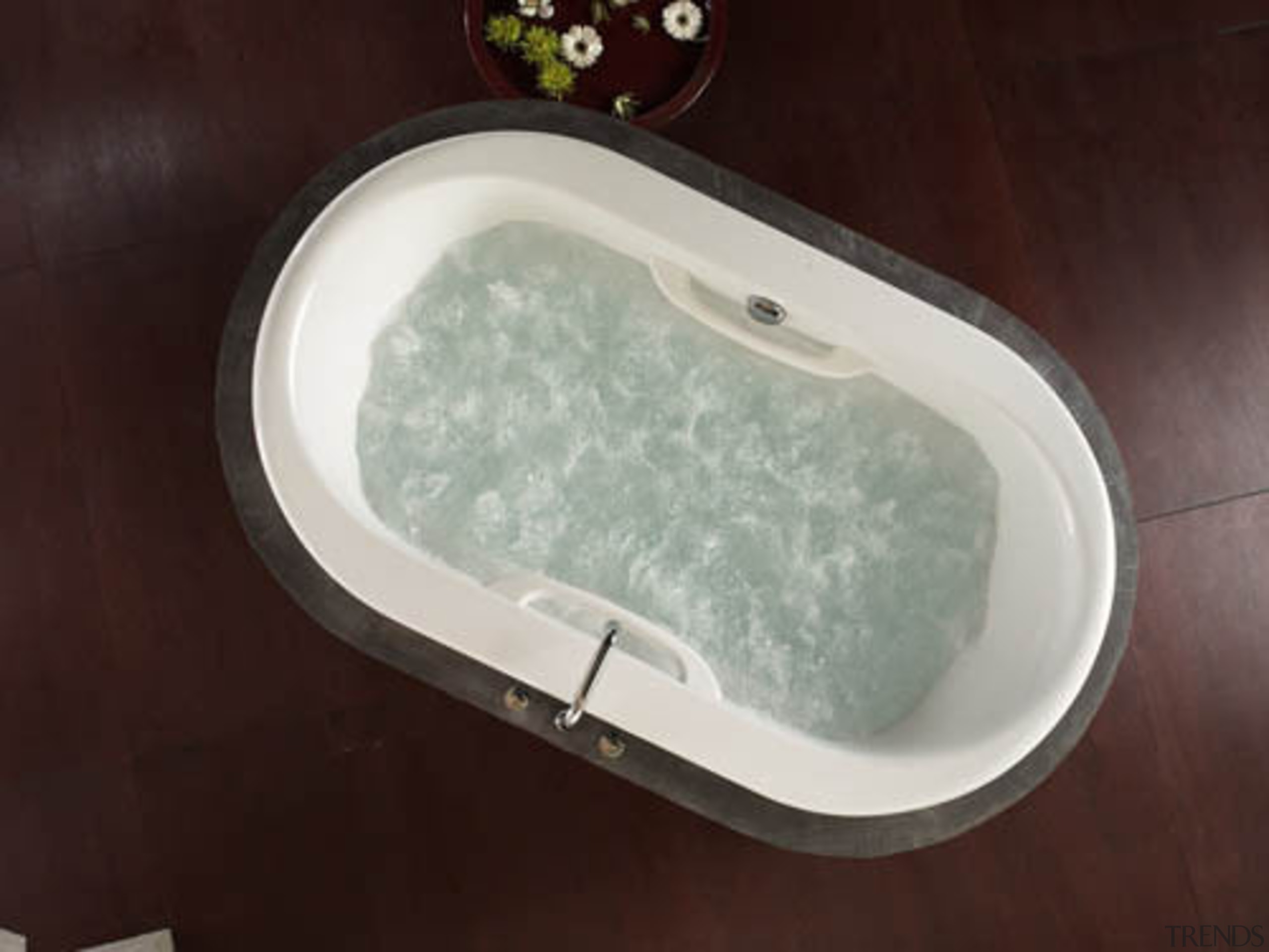 bathroom with Modern luxurious spa-like bath. - bathroom bathtub, plumbing fixture, product design, black, gray