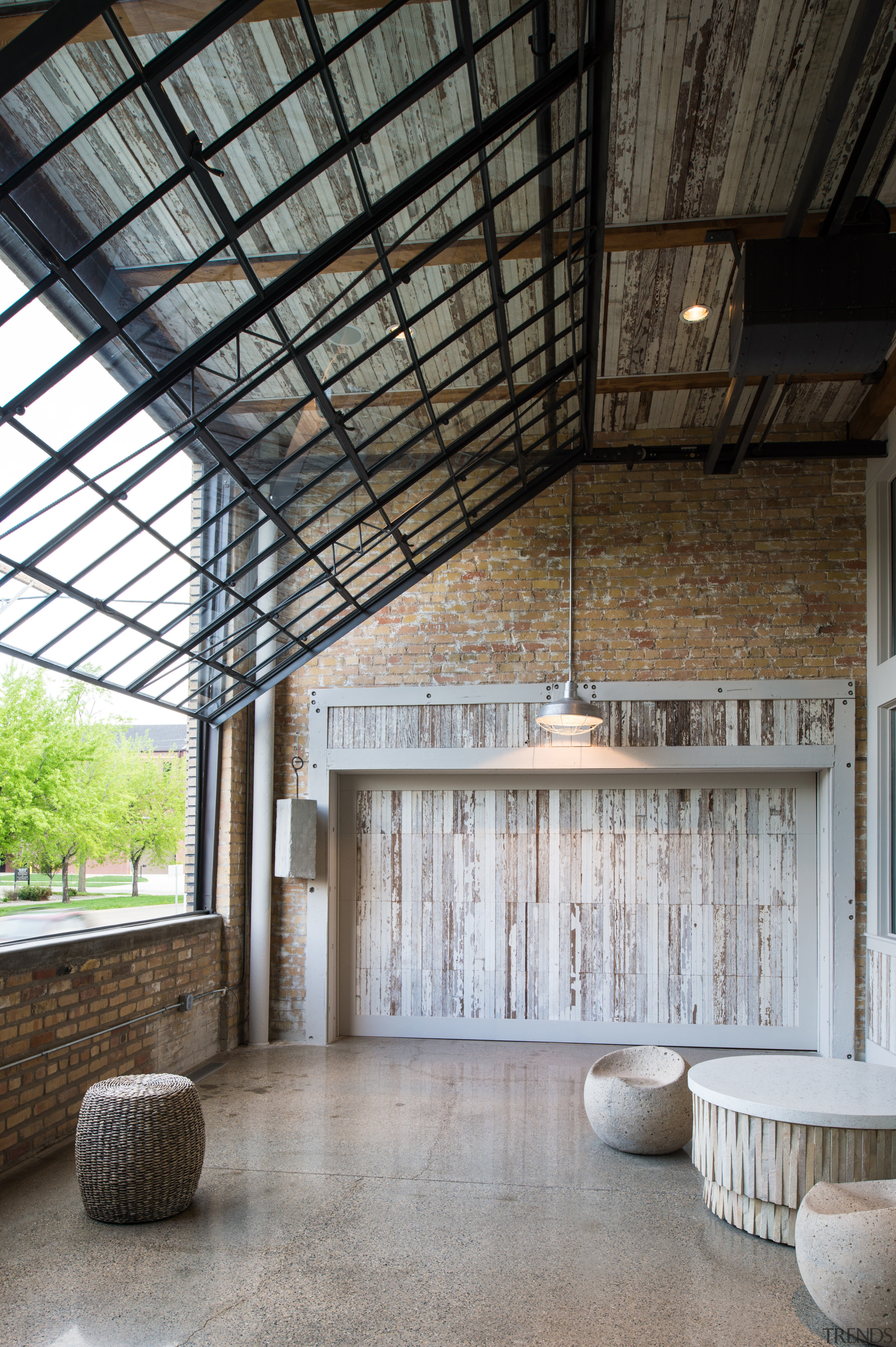 This porch on the ground floor of a architecture, ceiling, daylighting, estate, interior design, gray, black