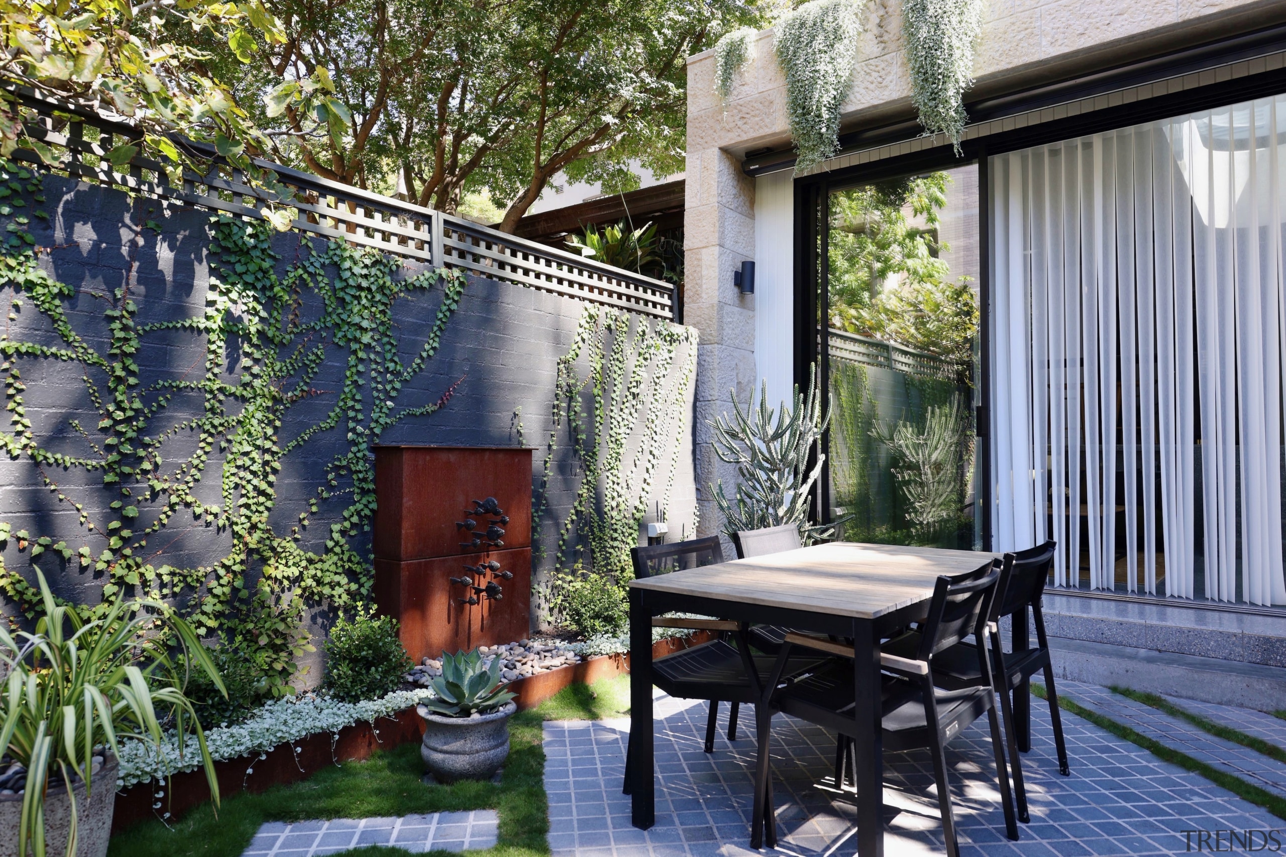 Rear courtyard looking south. - Past, present and 