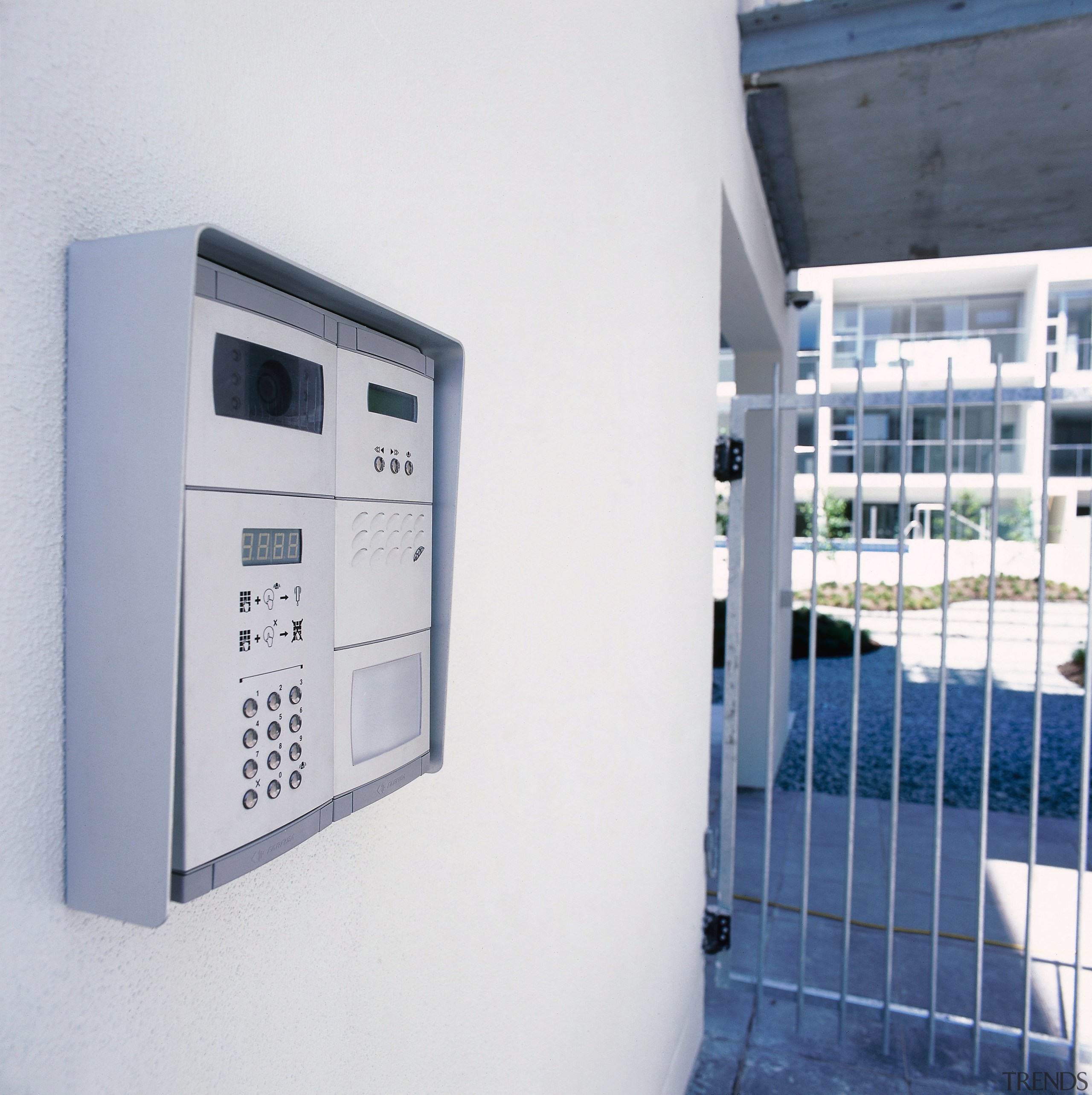 A view of the security and access systems product design, technology, white