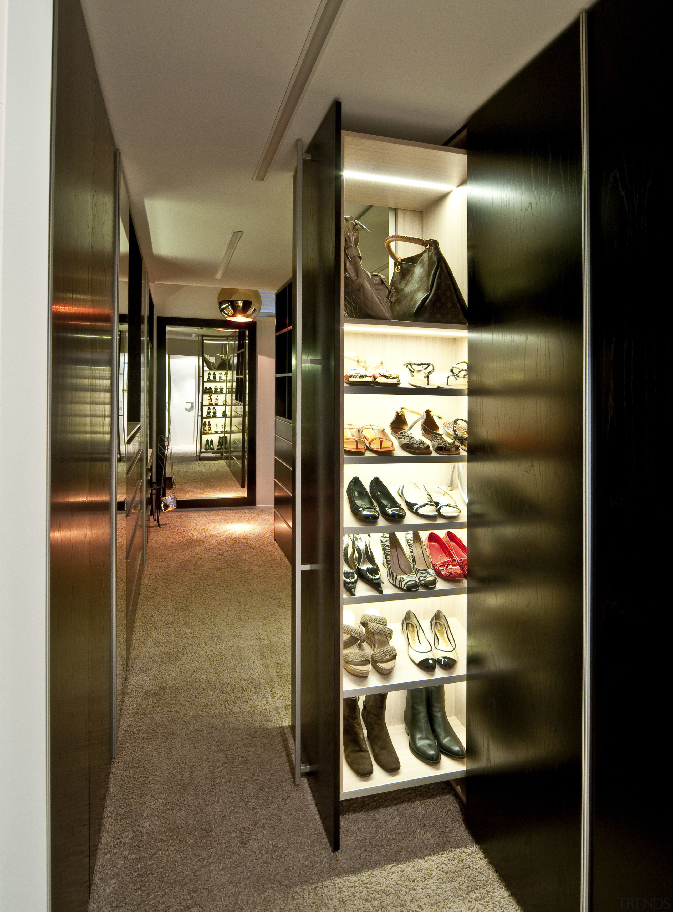 View of DJ Hewitt house built on a interior design, brown