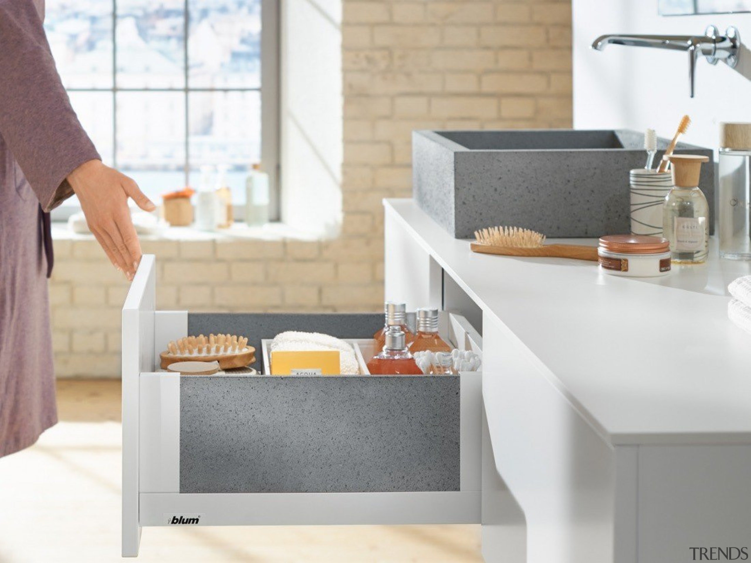 LEGRABOX free - Box System - countertop | countertop, furniture, kitchen, product design, sink, table, tap, white, gray