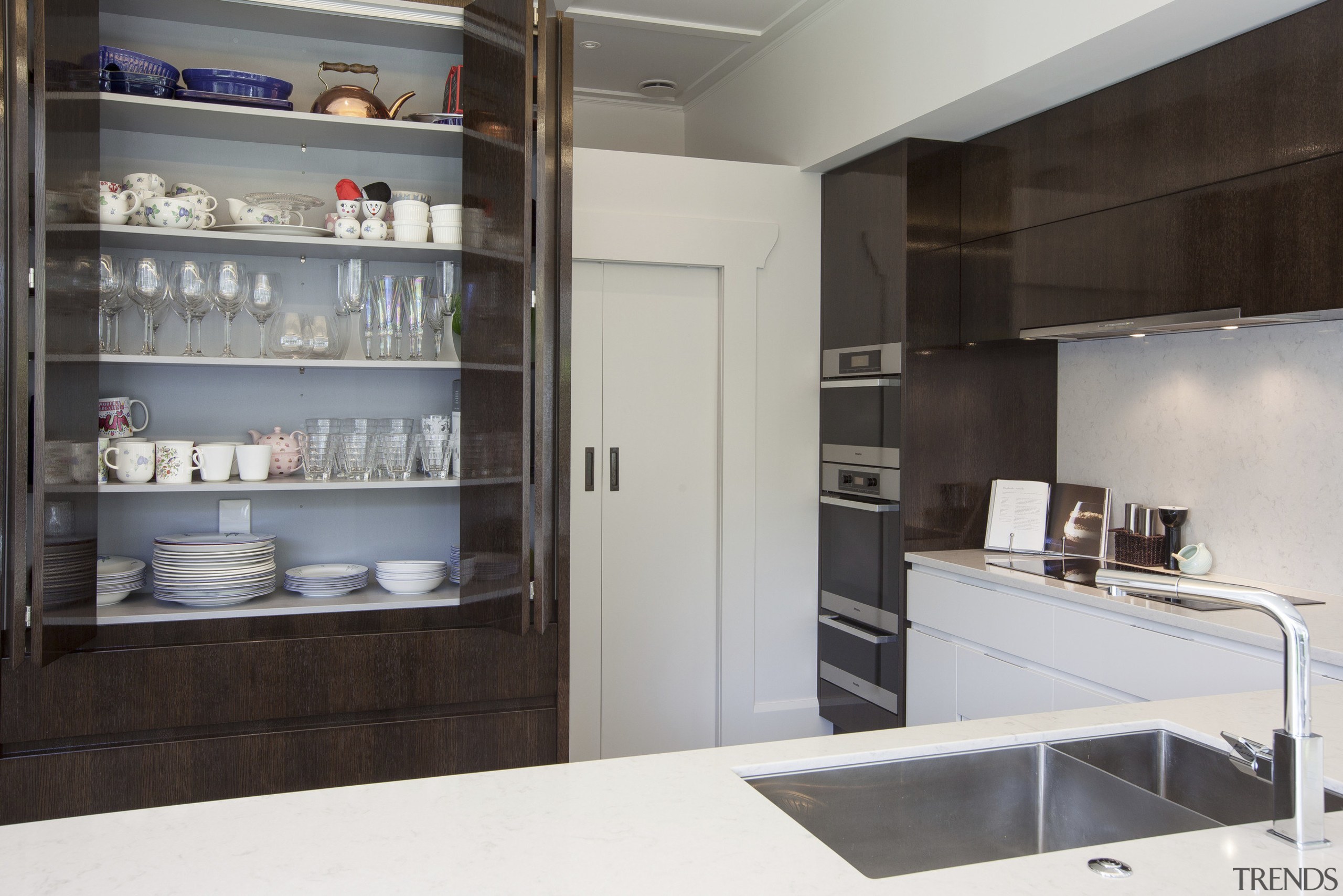 Old meets new  this traditional bungalow was cabinetry, countertop, interior design, kitchen, gray, black, white