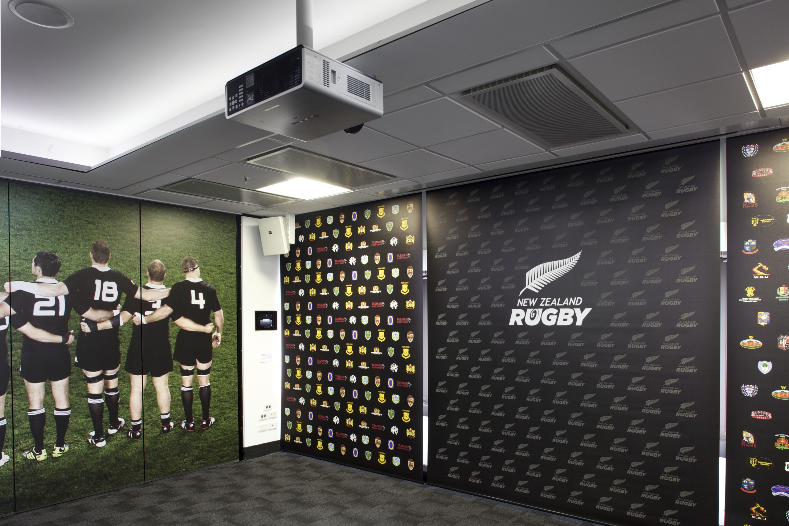 Advanced technology fit-out for NZRU from Futureworks room, sport venue, structure, black, gray