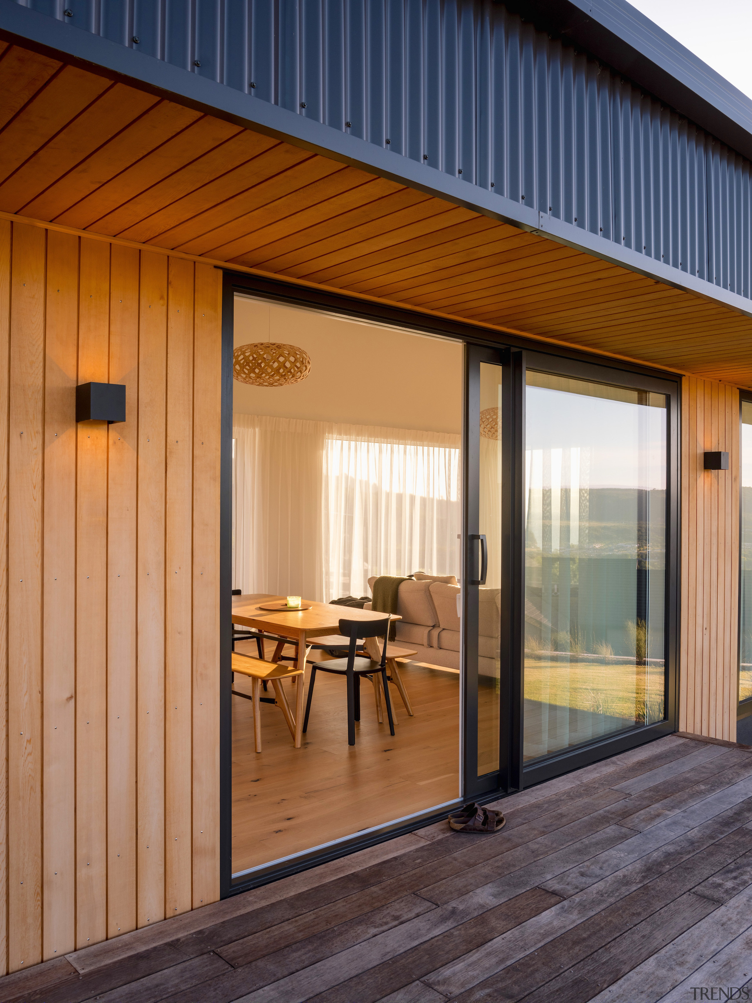 The open-plan living, kitchen, and dining areas seamlessly 