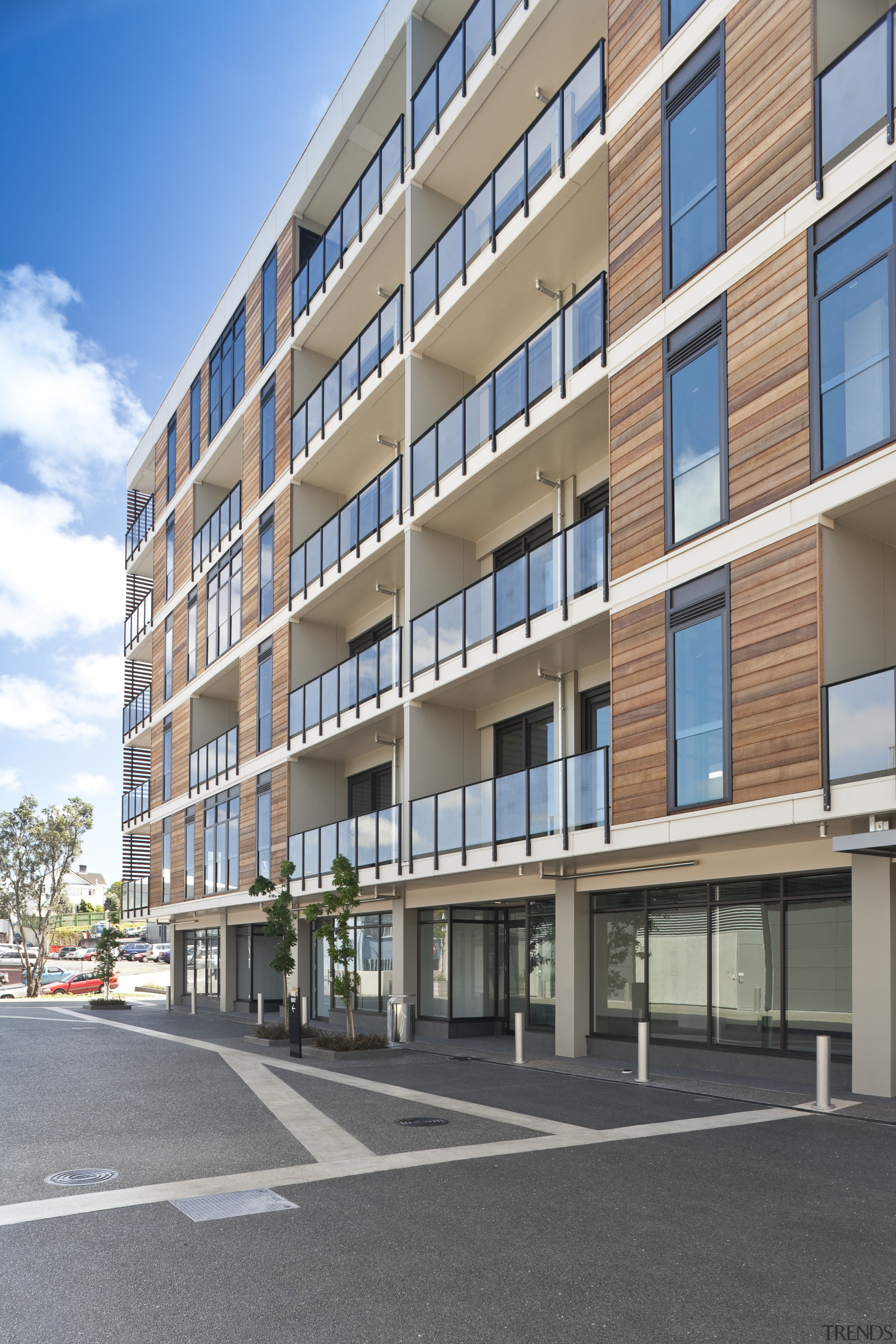 View of the 8 Nugent development. - View apartment, architecture, building, commercial building, condominium, corporate headquarters, elevation, estate, facade, house, metropolitan area, mixed use, neighbourhood, property, real estate, residential area, tower block, urban design, gray