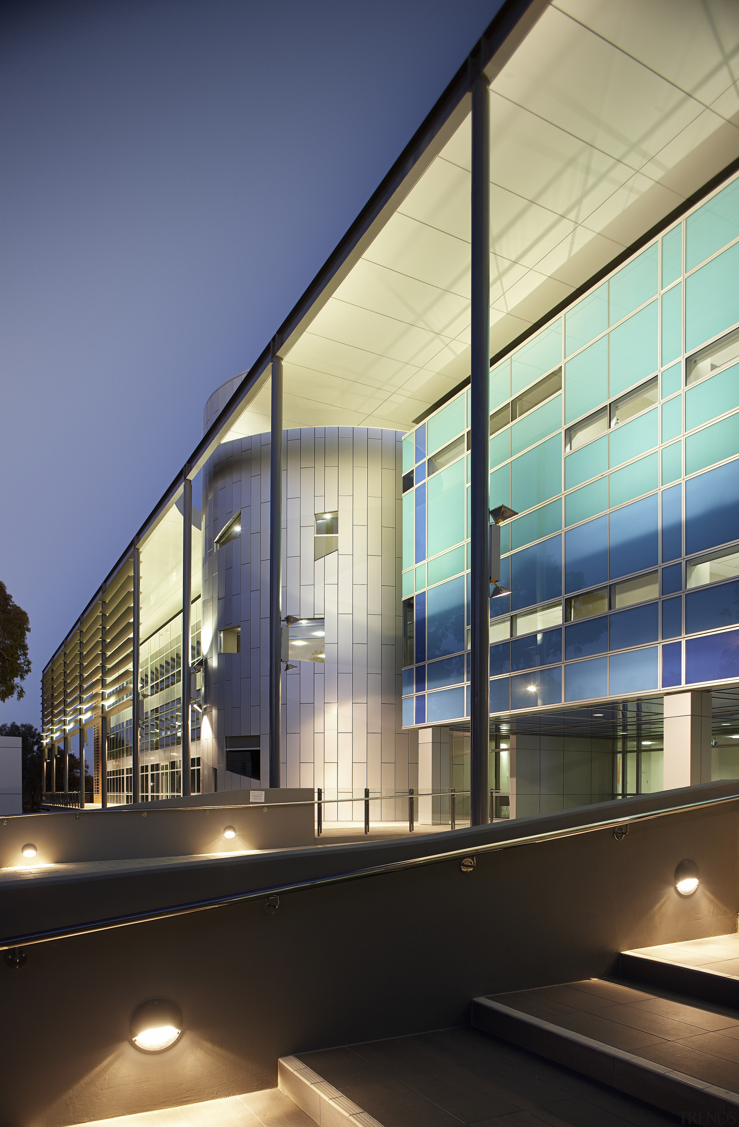 View of the new University of Western Australia's apartment, architecture, building, commercial building, condominium, corporate headquarters, daylighting, facade, glass, headquarters, home, house, interior design, mixed use, real estate, window, blue, black