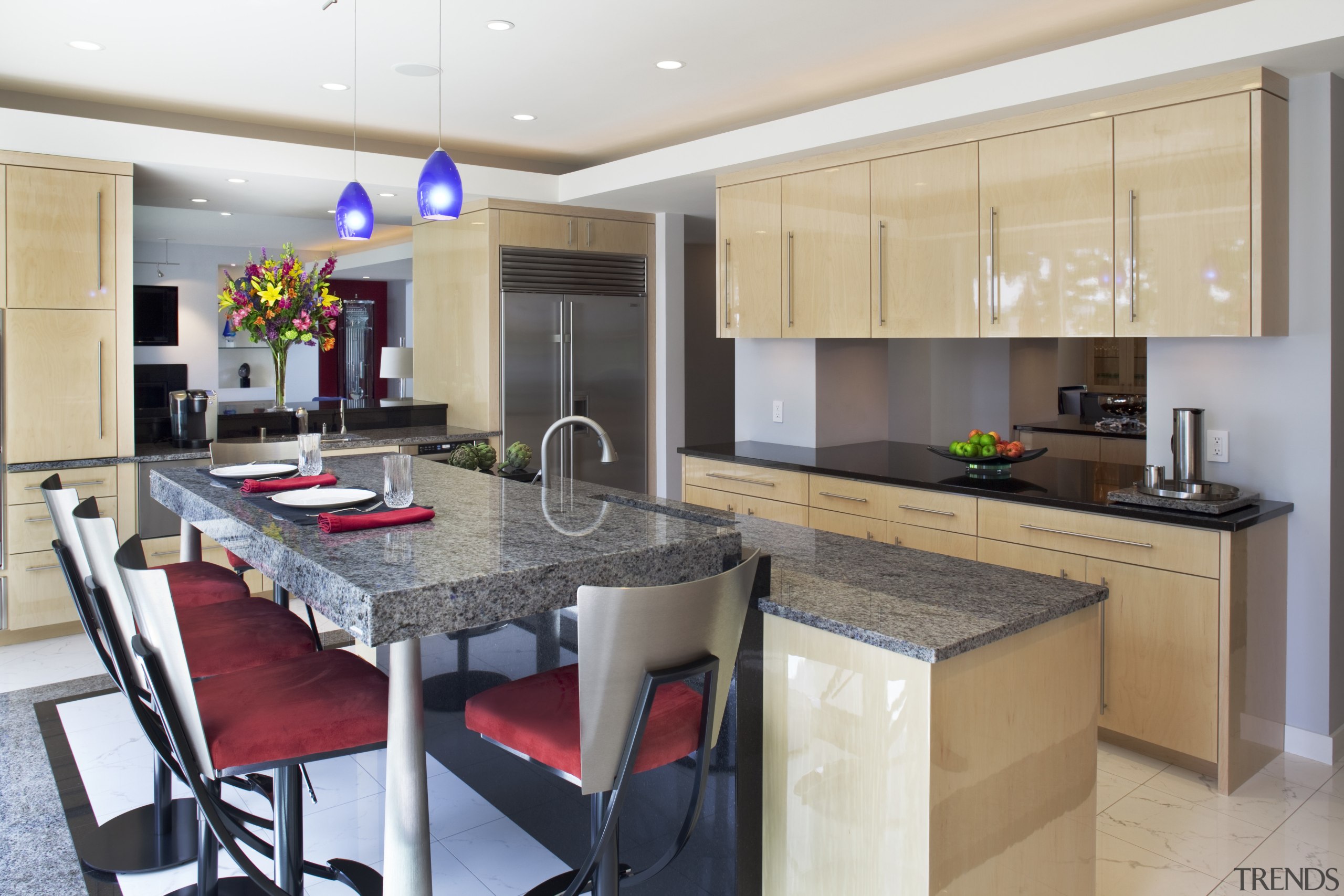 The island in this kitchen by Mary Jane cabinetry, countertop, cuisine classique, interior design, kitchen, real estate, room, gray