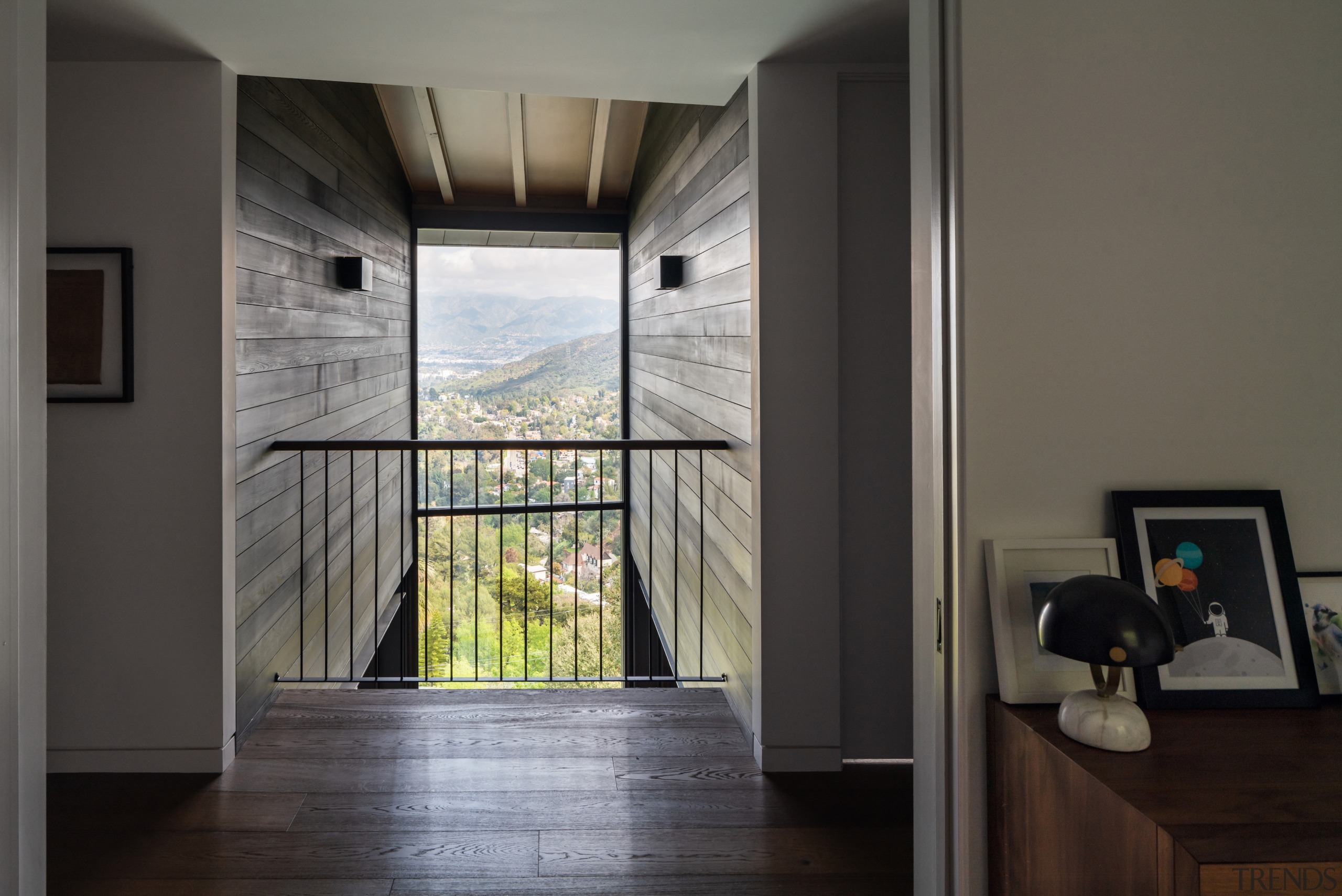 The vertical slice-of-nature window is enjoyed from the 