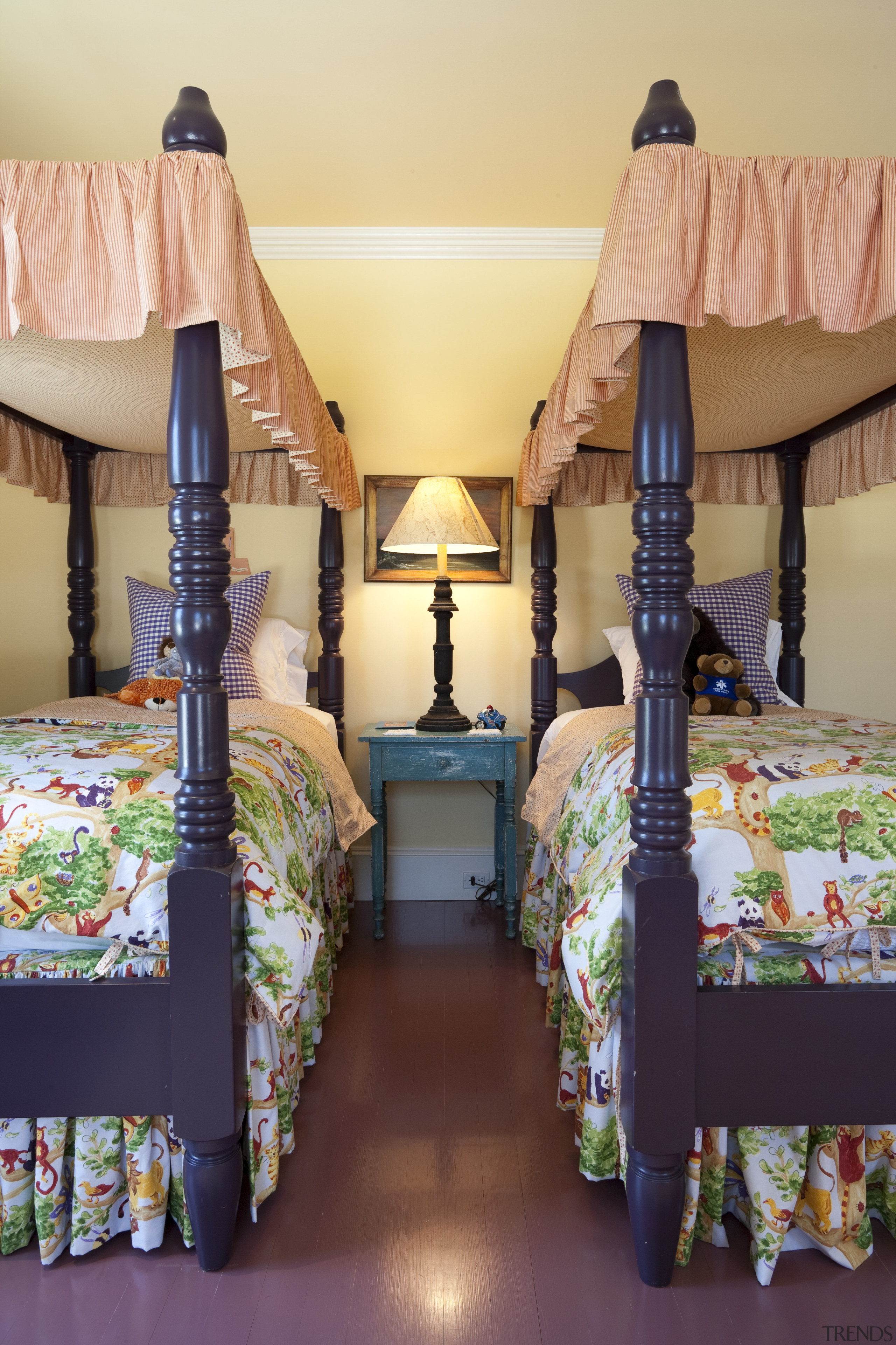 Traditional New England shingle-style homes dot the coastline bed, bed sheet, bedding, bedroom, furniture, home, interior design, linens, product, room, textile, orange