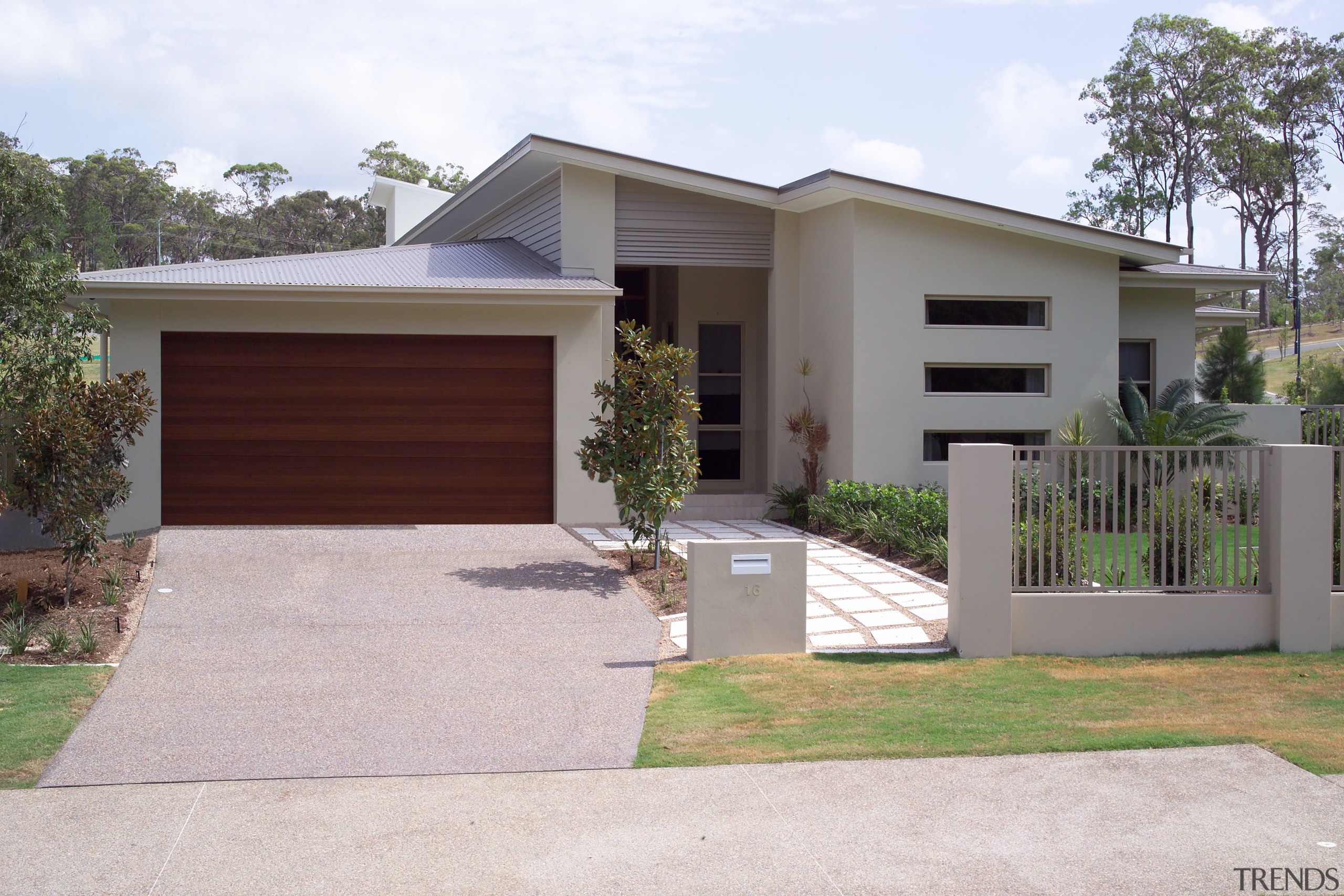 View of a contemporary home by Golden Edge elevation, estate, facade, home, house, property, real estate, residential area, gray