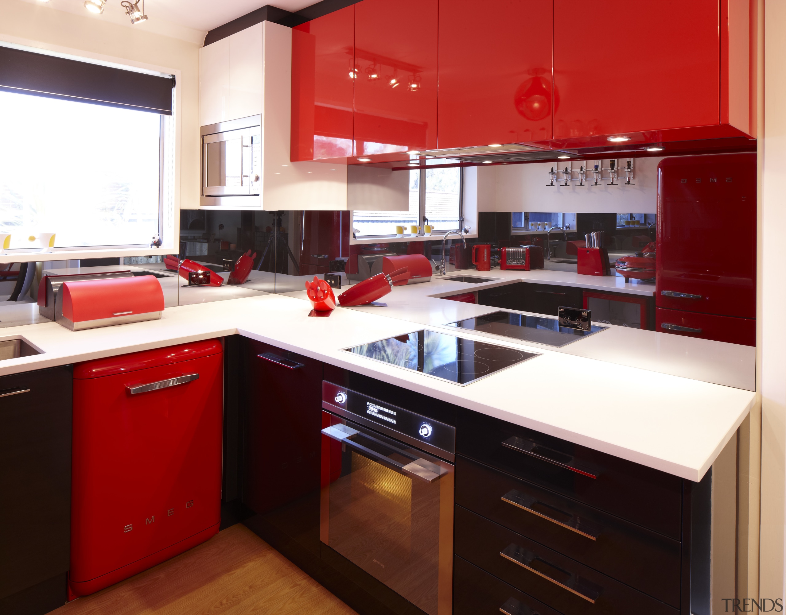 Another view of the kitchen. - Another view cabinetry, countertop, cuisine classique, interior design, kitchen, room, red, white