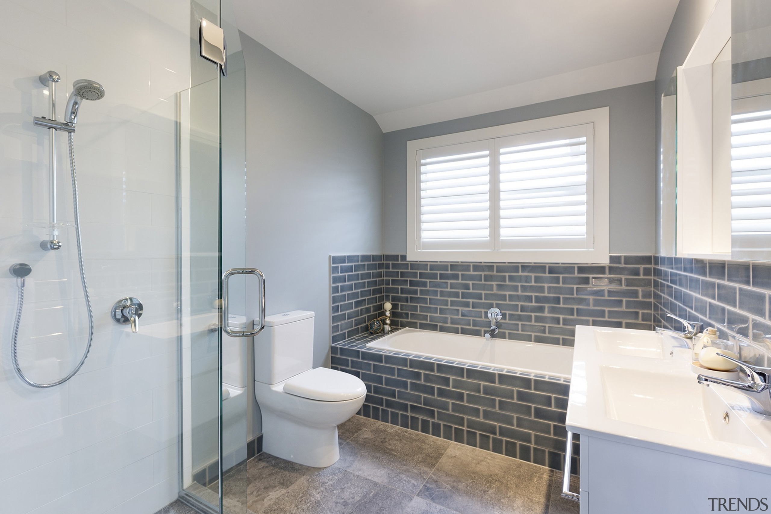 Landmark Homes The Maxwell Design  Bathroom - bathroom, home, property, real estate, room, window, gray