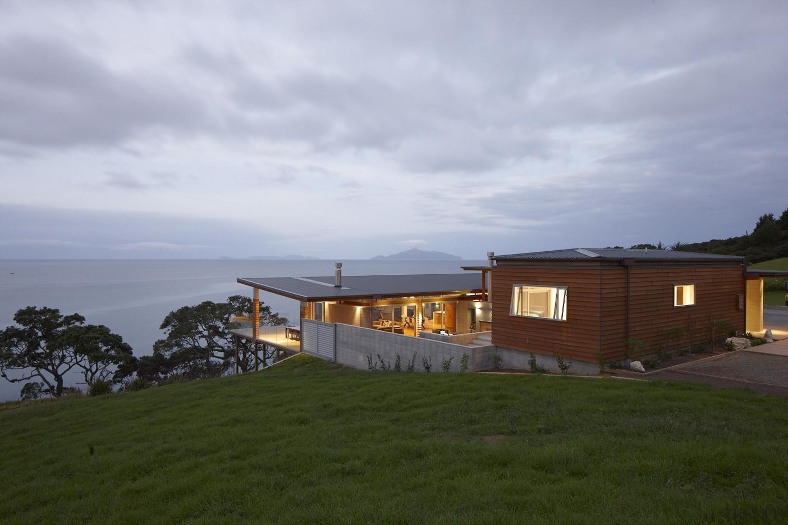 Waipu - Panoramic Views - waipu - architecture architecture, cloud, cottage, estate, facade, home, house, property, real estate, residential area, sky, gray, brown