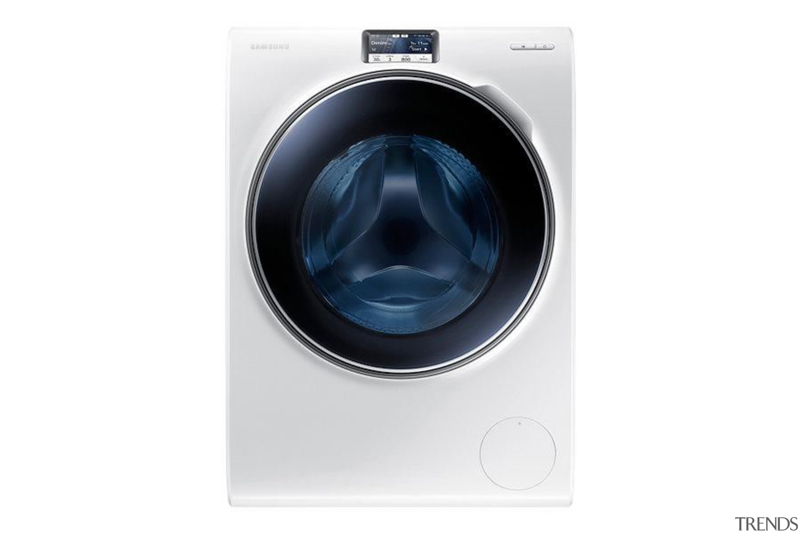 Laundry-Front loader WW90H9600EW/SAWW9000 is a washing machine with clothes dryer, home appliance, major appliance, product, product design, washing machine, white