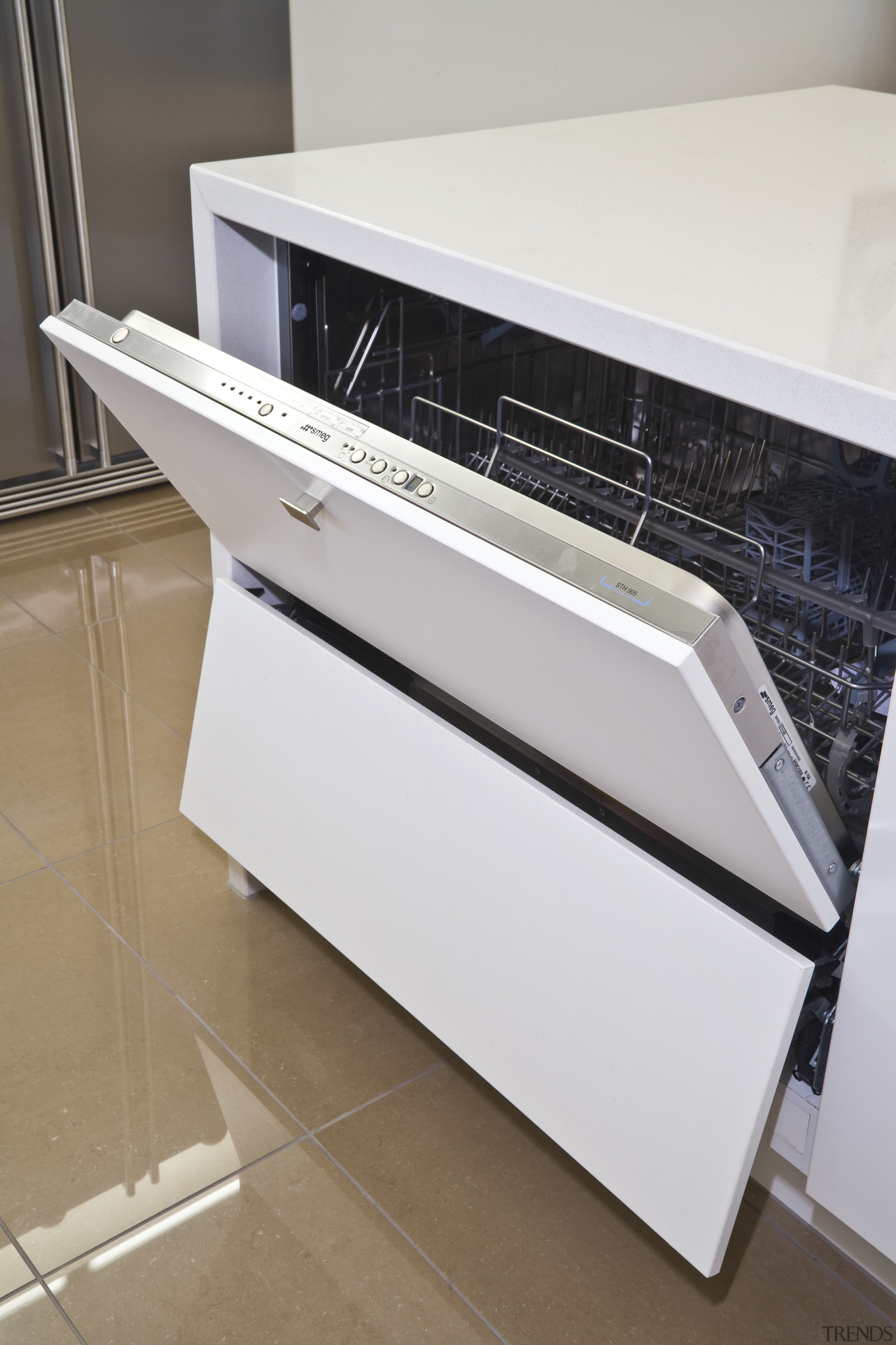 View of kitchen of a DRH show home chest of drawers, drawer, floor, furniture, home appliance, product, product design, table, gray