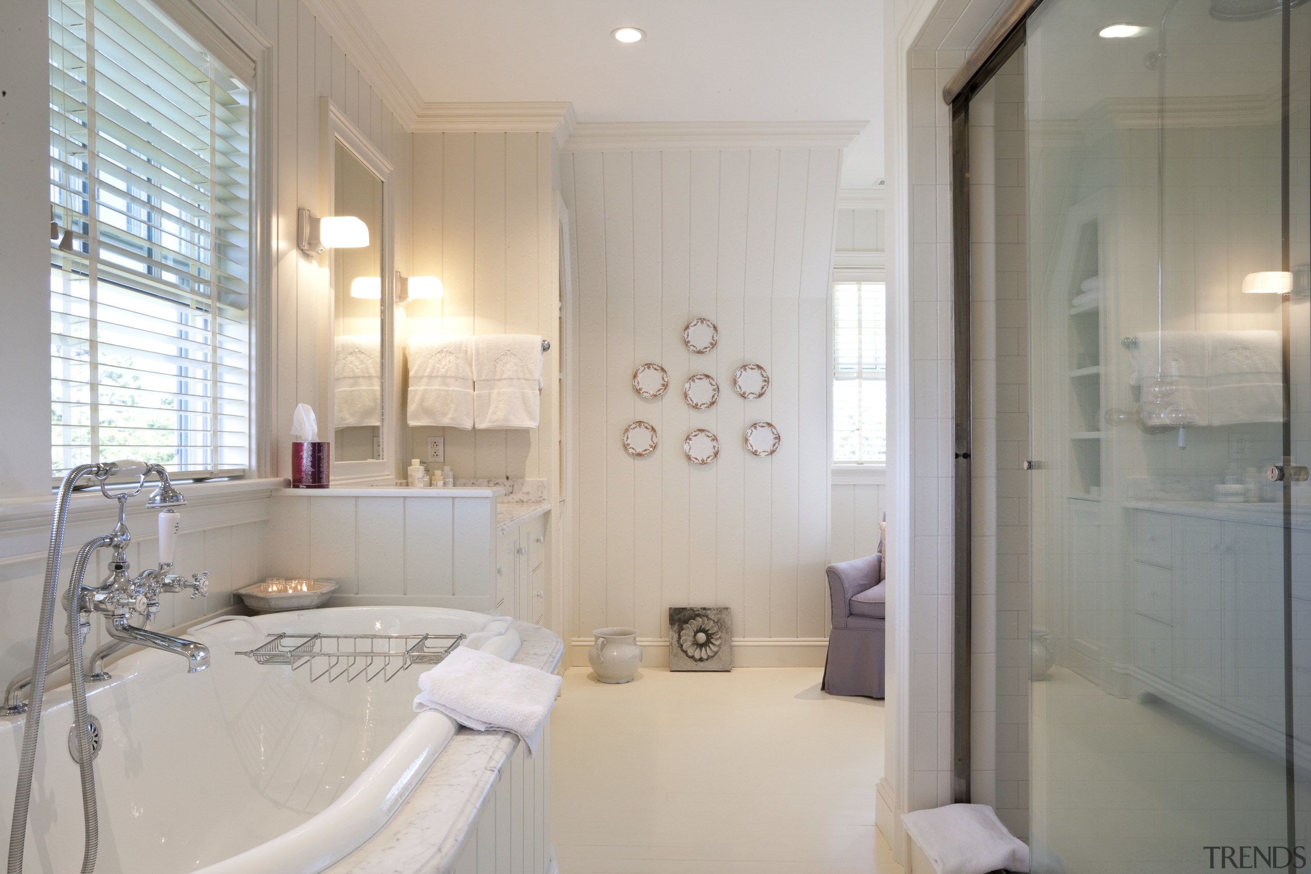 Traditional New England shingle-style homes dot the coastline bathroom, estate, floor, home, interior design, property, real estate, room, window, gray