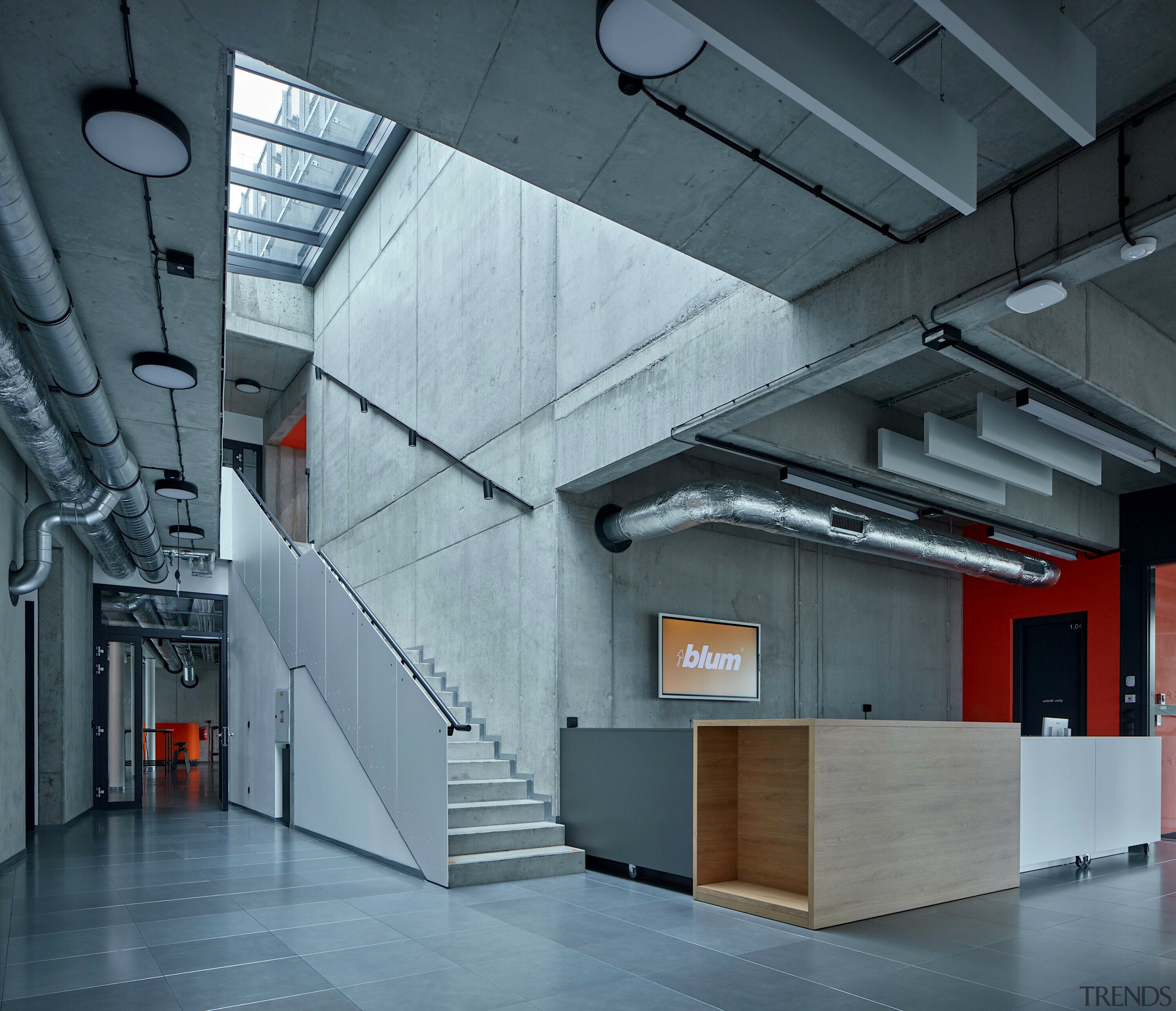 Reception – the industrial-style design of the Blum 
