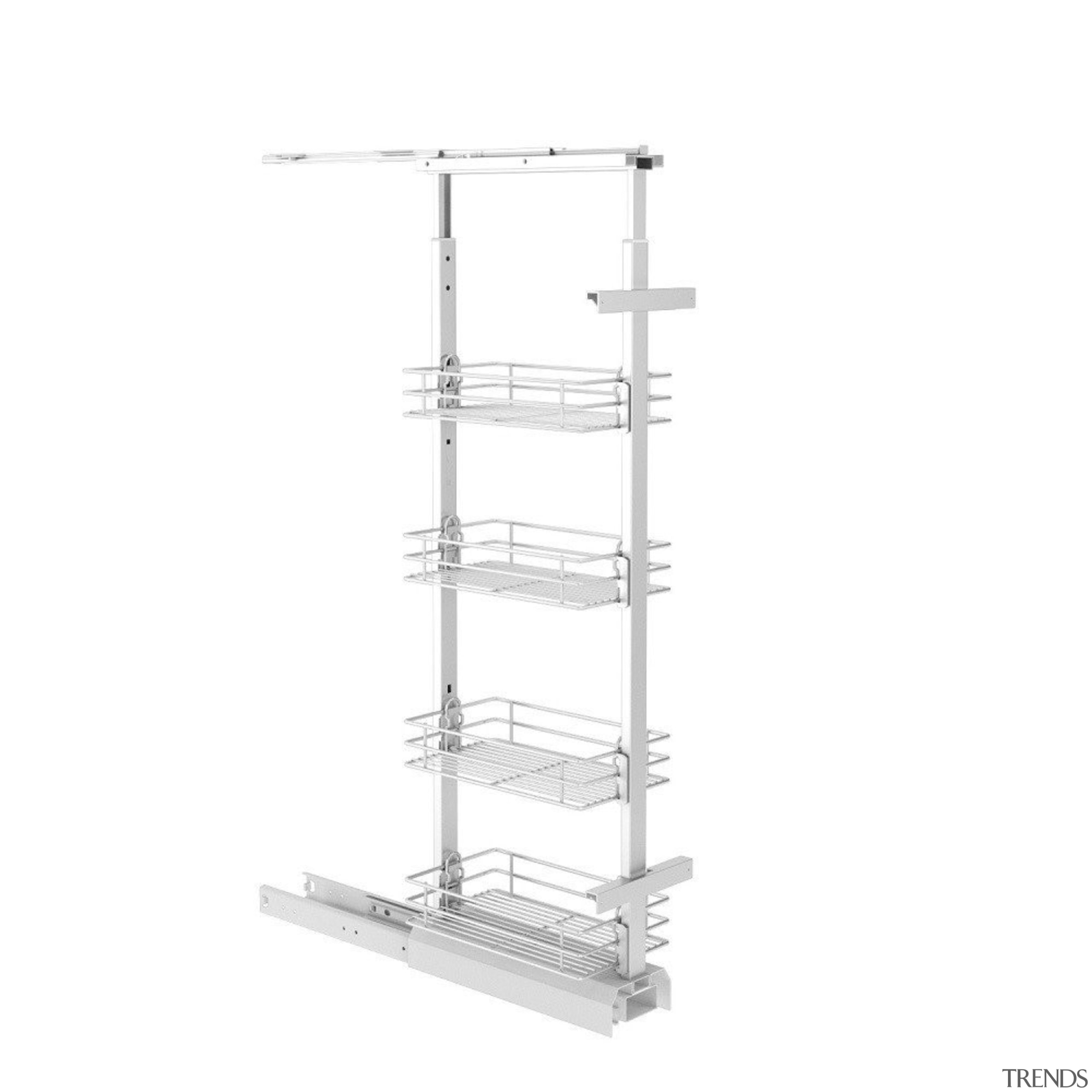 Giamo Short Pull Out Pantry Unit with Chromed furniture, product, product design, shelving, structure, white