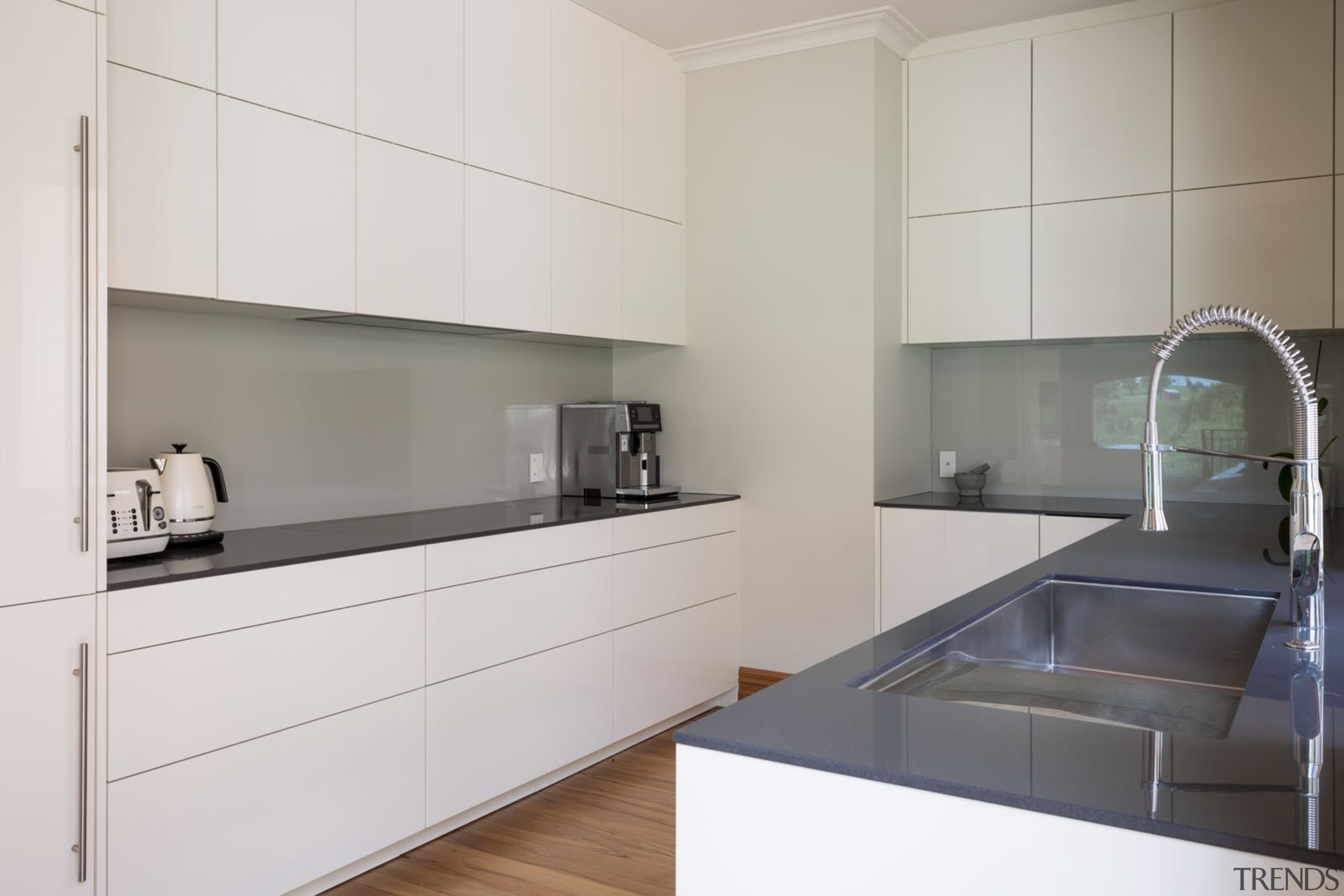 IMGL0220-38 - Riverlinks Road, Two separate kitchens in cabinetry, countertop, interior design, kitchen, product design, real estate, room, gray