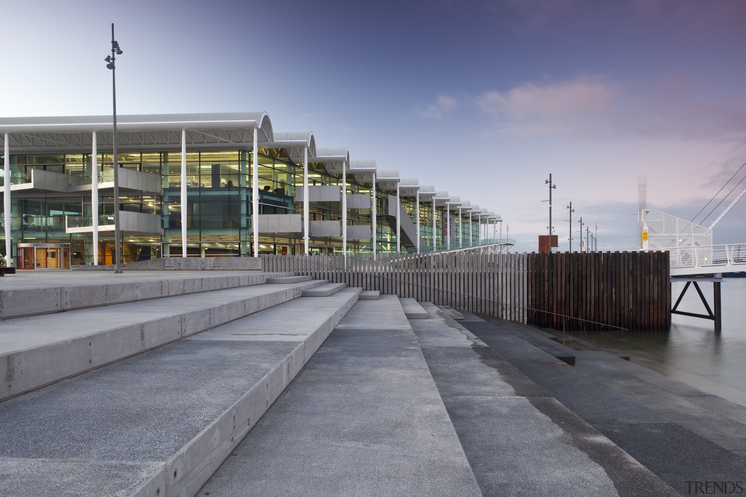 Wynyard Corner, Auckland - Wynyard Corner, Auckland - architecture, boardwalk, building, fixed link, infrastructure, pier, sky, structure, urban area, water, gray