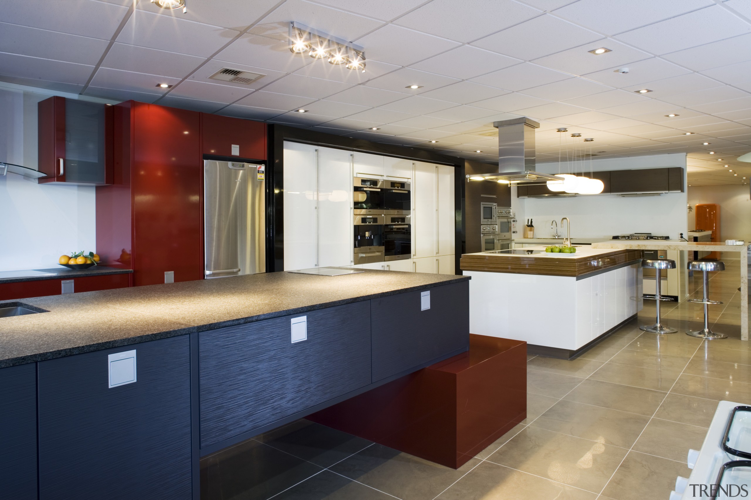 The new Kitchen'Things showroom in Mt Eden, Auckland, ceiling, countertop, interior design, kitchen, gray