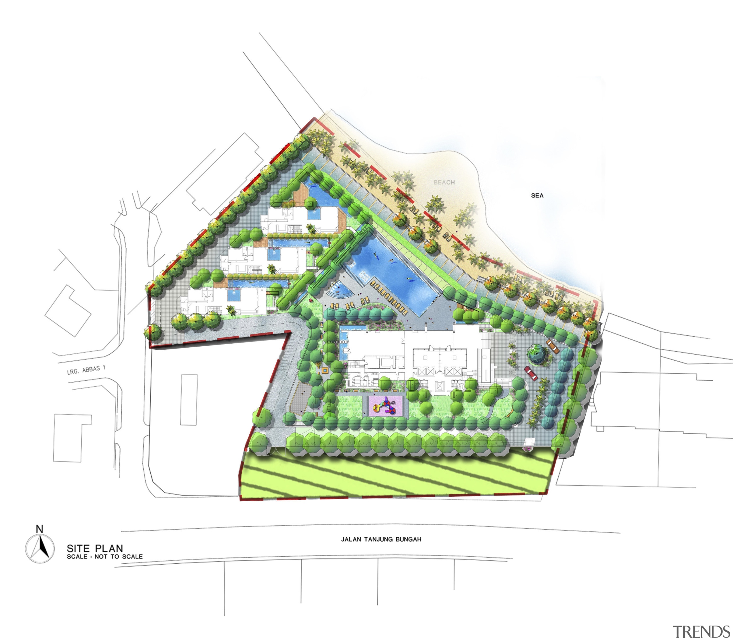 View of architectural plans for the Springtide Residences area, diagram, elevation, land lot, line, plan, product design, residential area, structure, urban design, white
