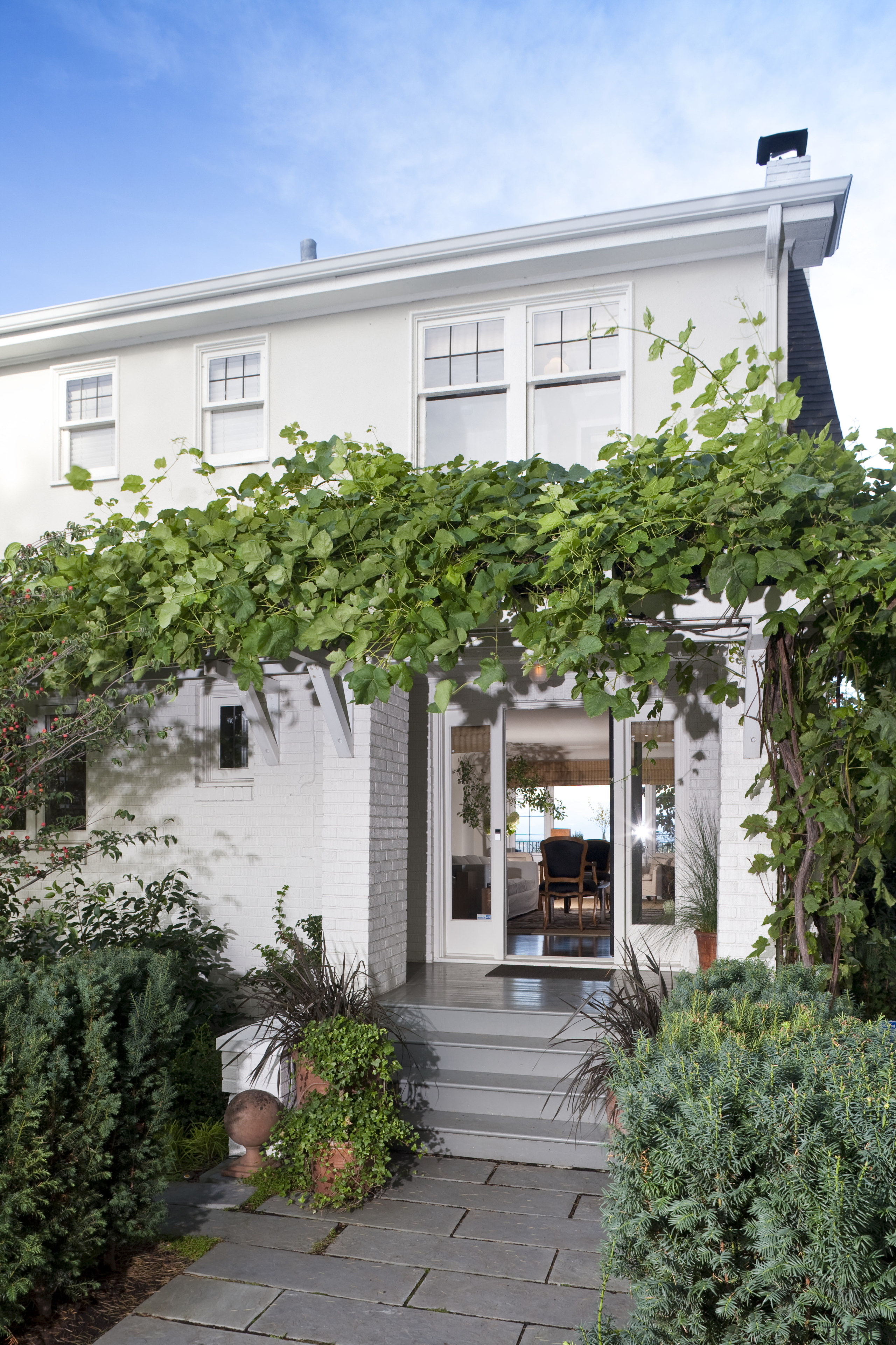 Beofre and After exterior view of the 1920s cottage, facade, home, house, outdoor structure, property, real estate, white