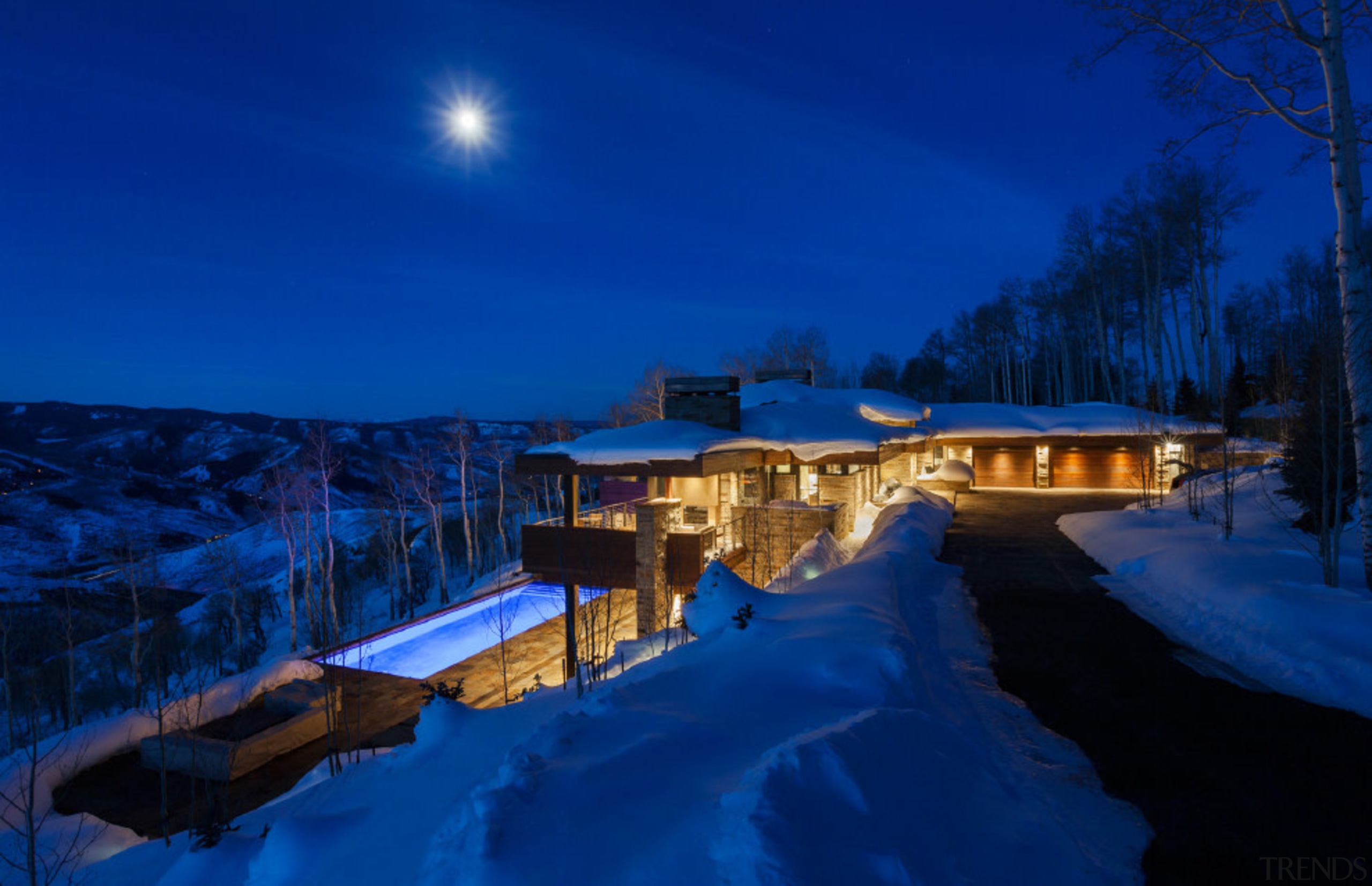 Wilner at Avon, Colorado - Wilner at Avon, alps, architecture, atmosphere, dawn, dusk, evening, freezing, home, house, light, lighting, log cabin, moonlight, morning, mountain, mountain range, nature, night, phenomenon, real estate, reflection, sky, snow, winter, blue