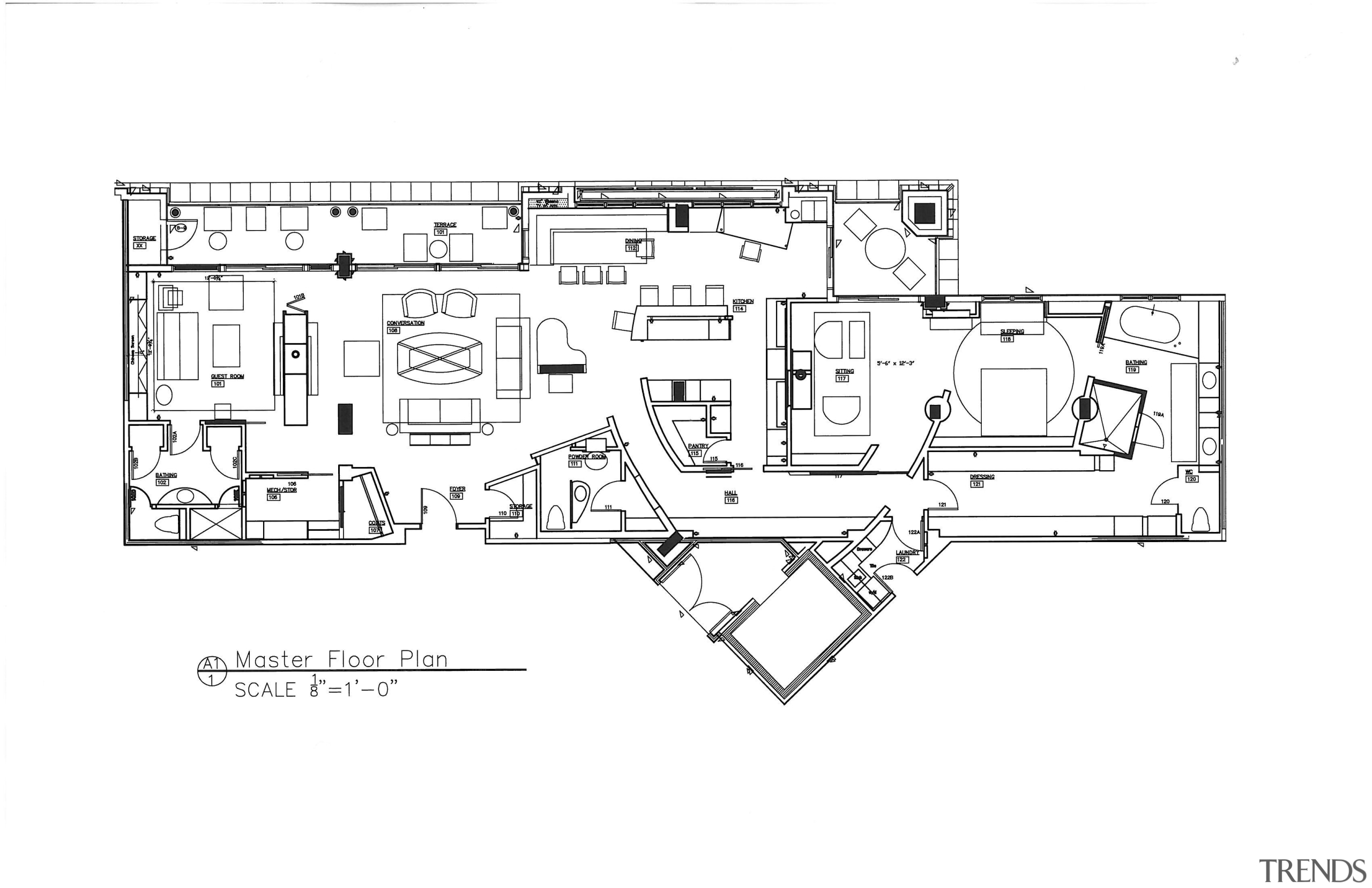 View of architectural plans for master suite. - area, artwork, black and white, design, diagram, drawing, floor plan, font, line, line art, plan, product, product design, schematic, structure, technical drawing, text, white