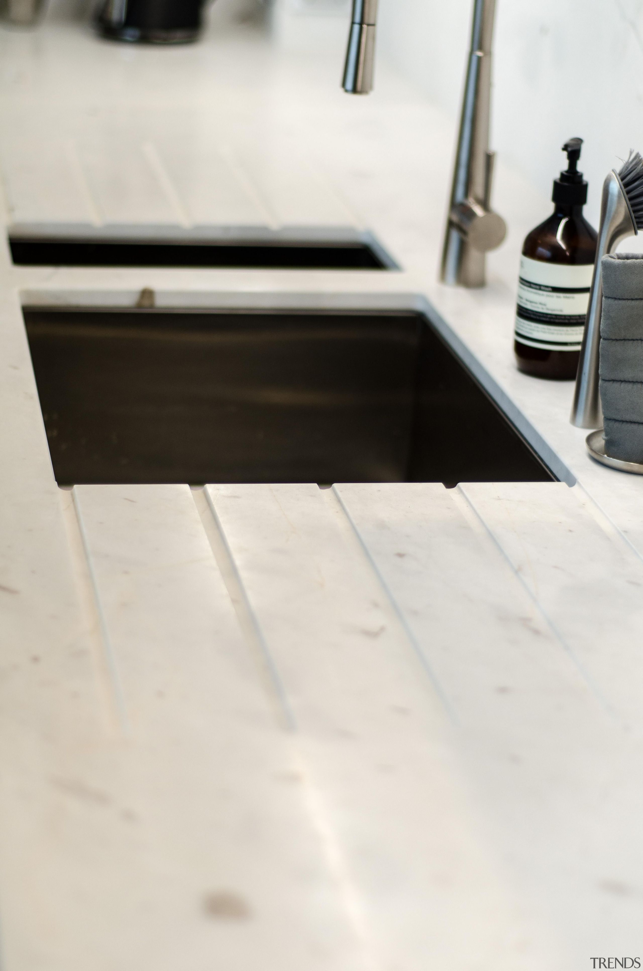 Pepper Design - Team 7 Kitchen - floor floor, flooring, furniture, product design, sink, table, tap, tile, wood, white