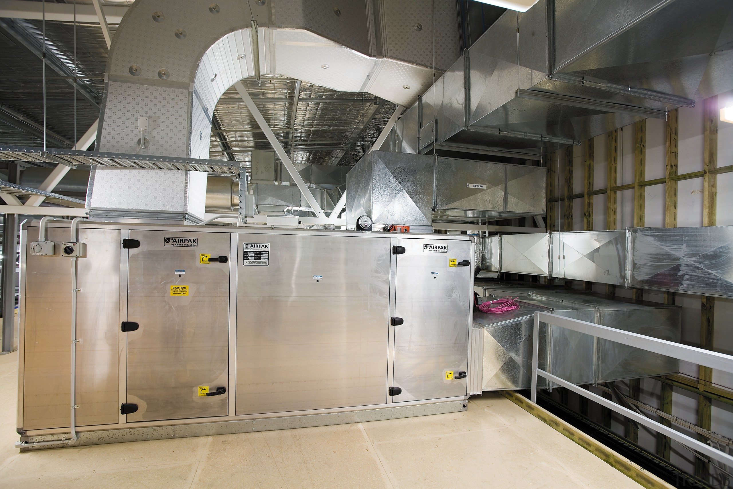 A view of an Airpak air-handling unit. - machine, gray