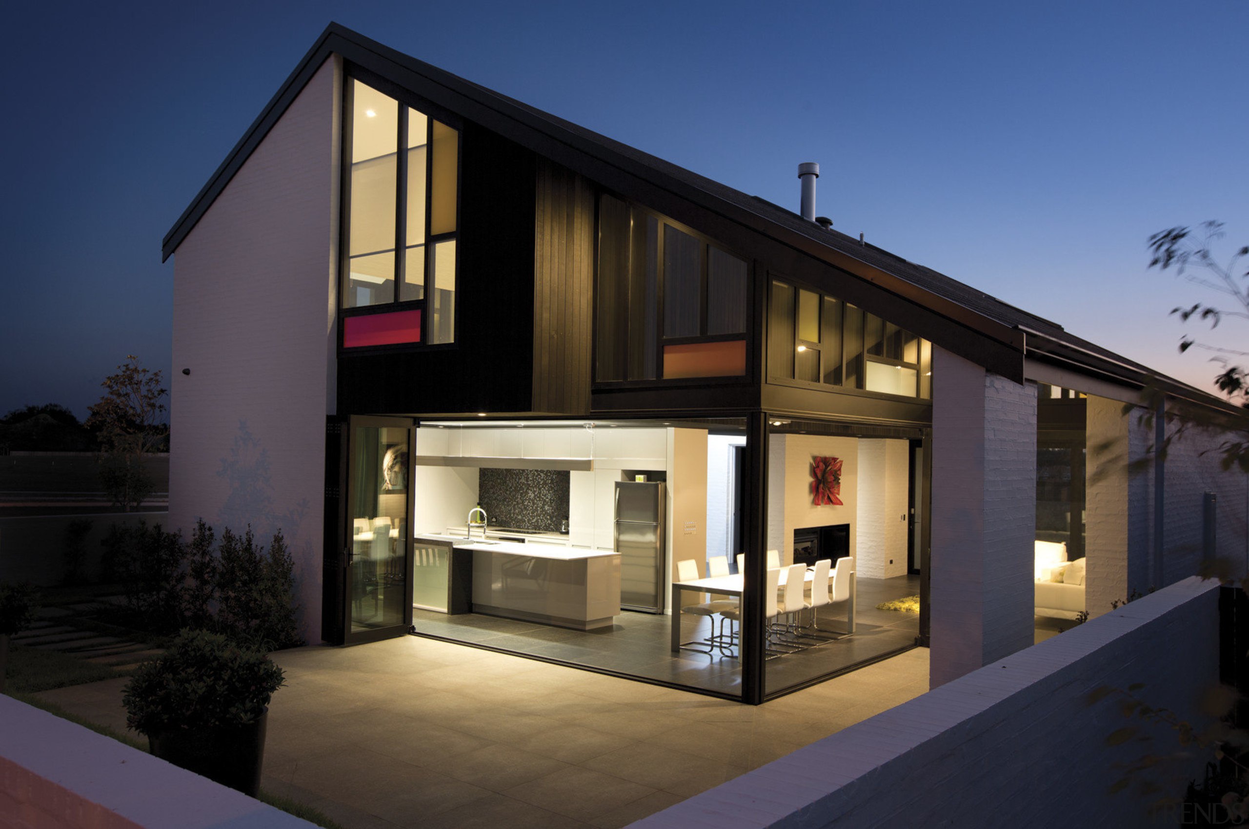 The Life at Home street of show homes architecture, building, elevation, facade, home, house, property, real estate, residential area, window, black