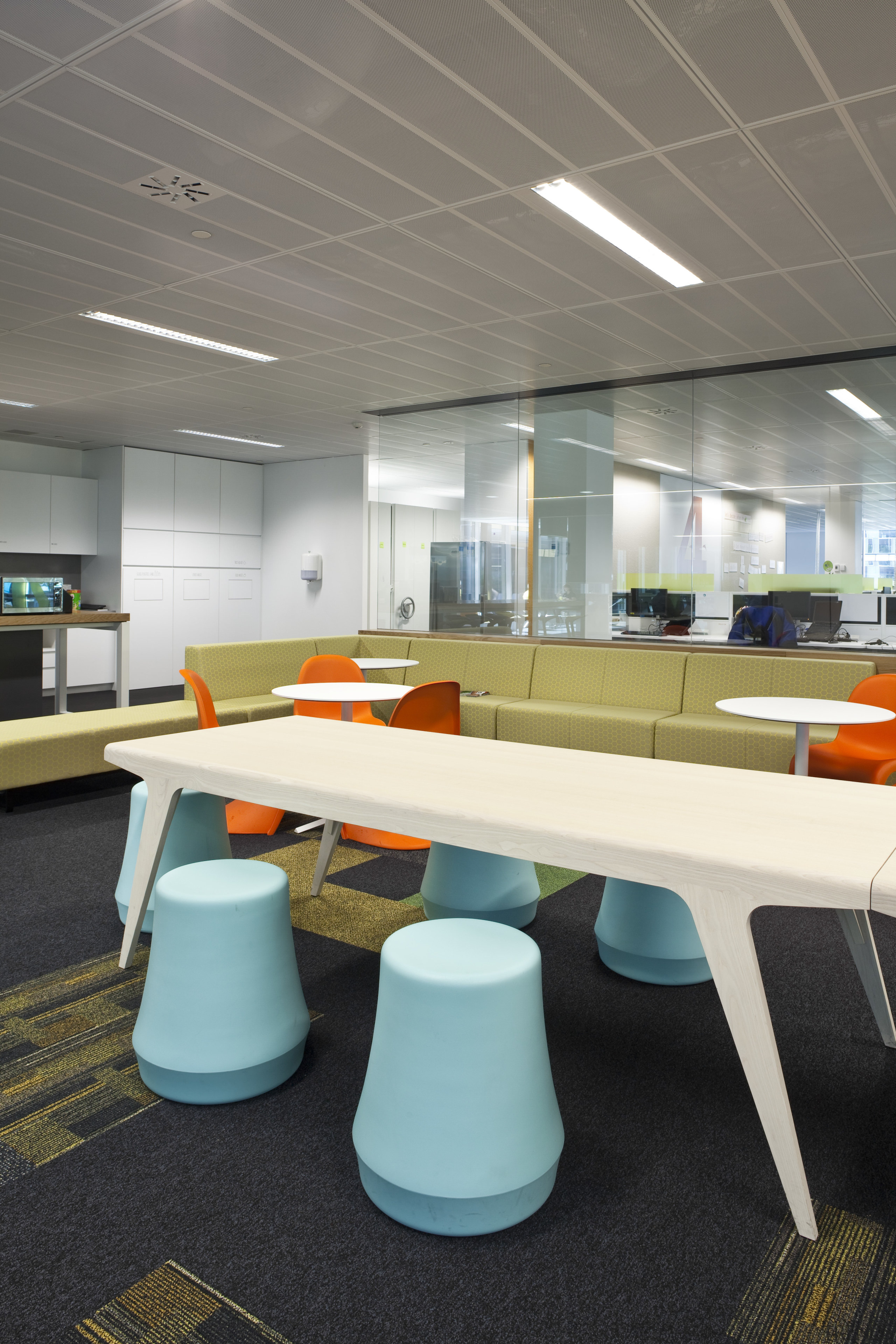 View of furnishings by Fletcher Systems for the billiard room, furniture, interior design, leisure centre, office, product design, recreation room, table, gray
