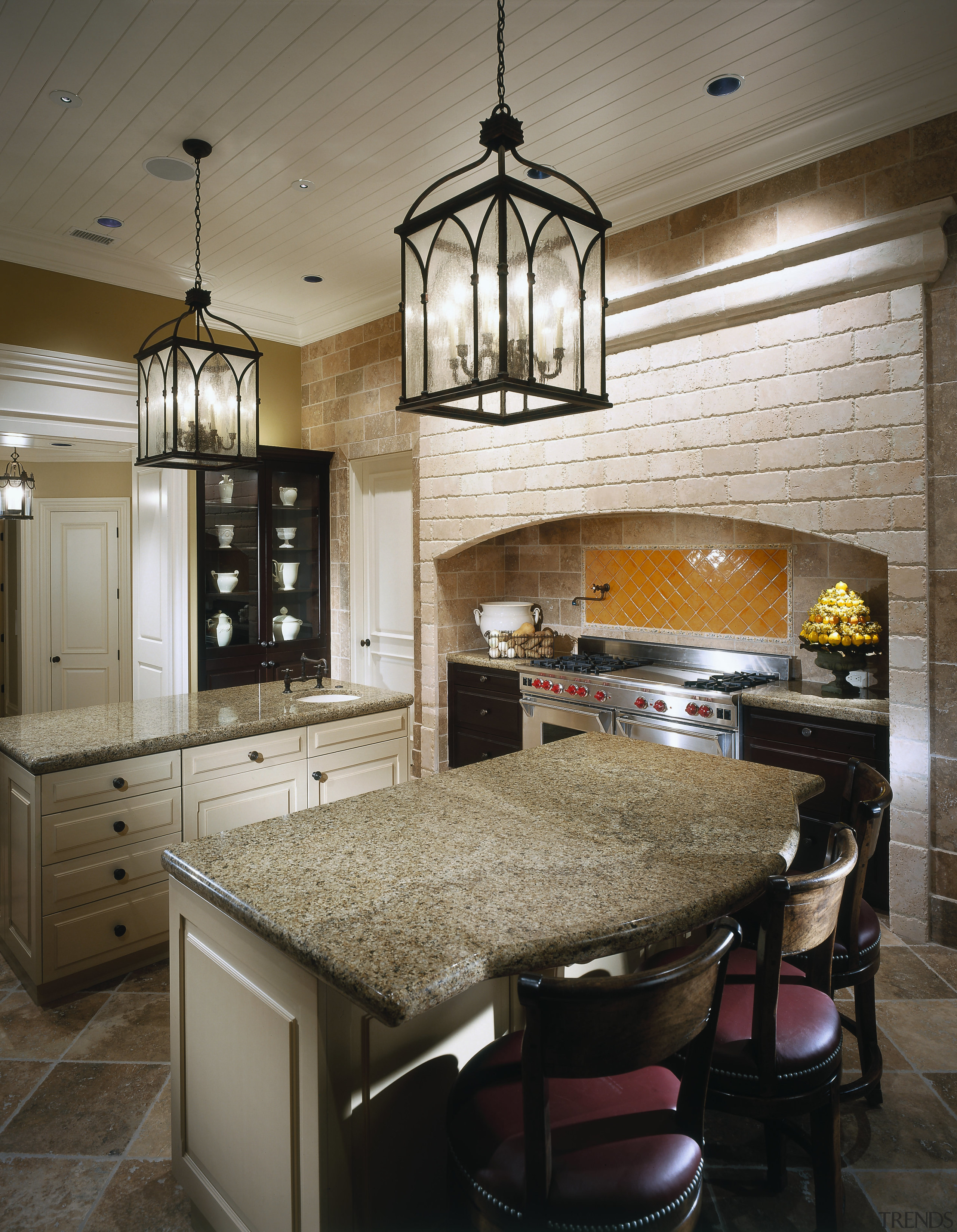 Close view of the kitchen - Close view cabinetry, ceiling, countertop, cuisine classique, floor, flooring, interior design, kitchen, room, gray, brown