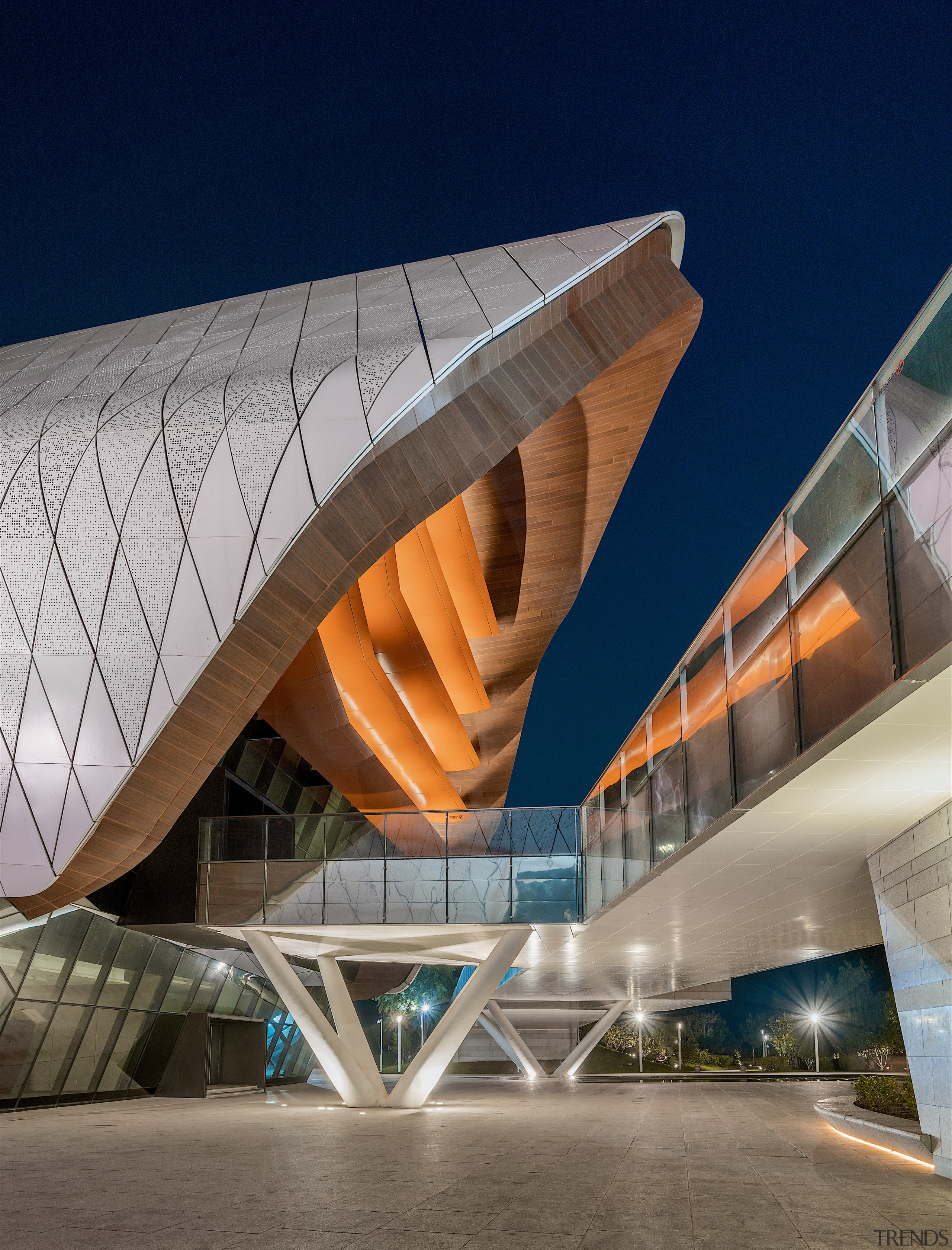 The museum's largest structural cantilever is almost 42 