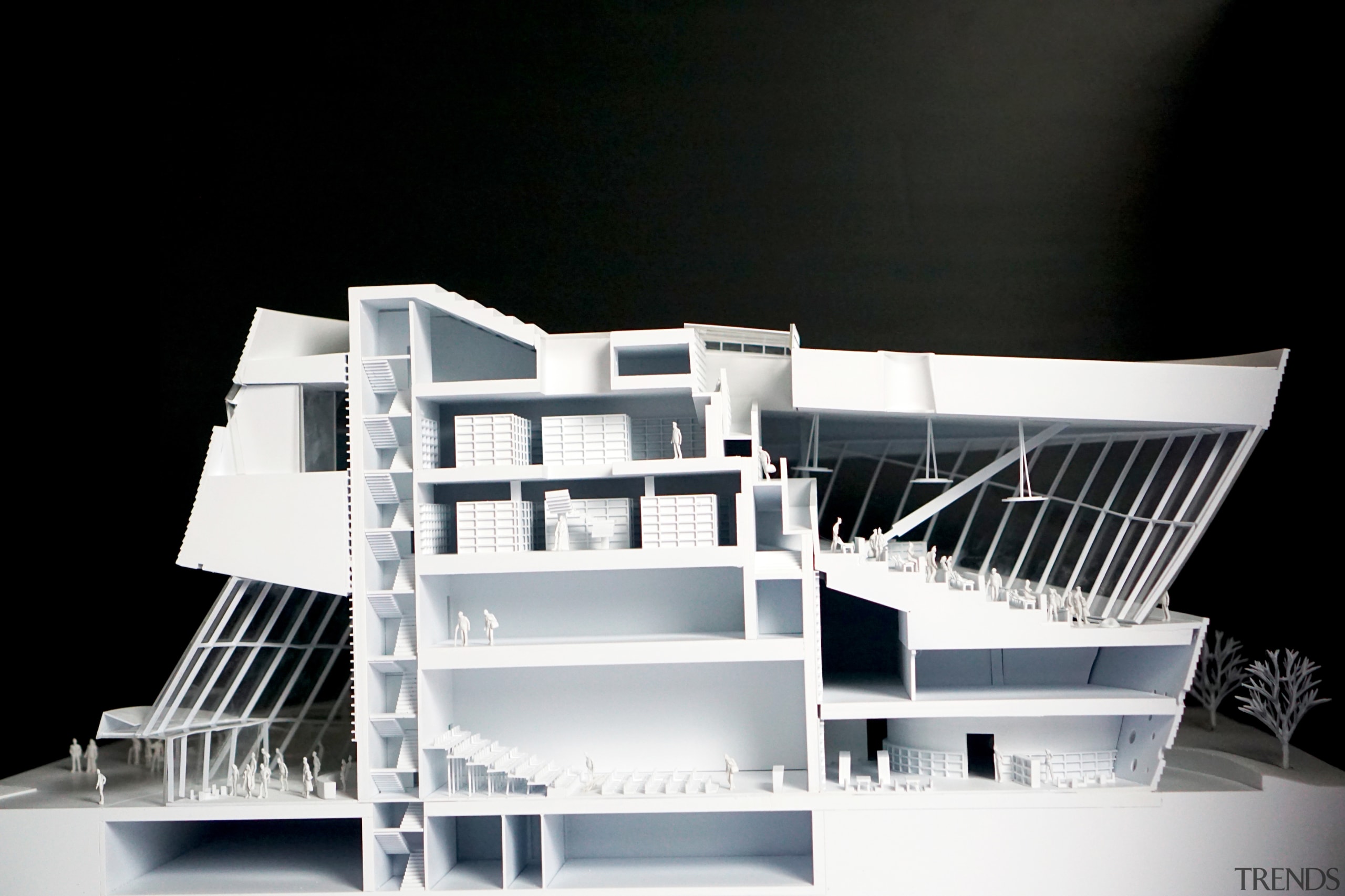 A model cutaway reveals the design thinking. 