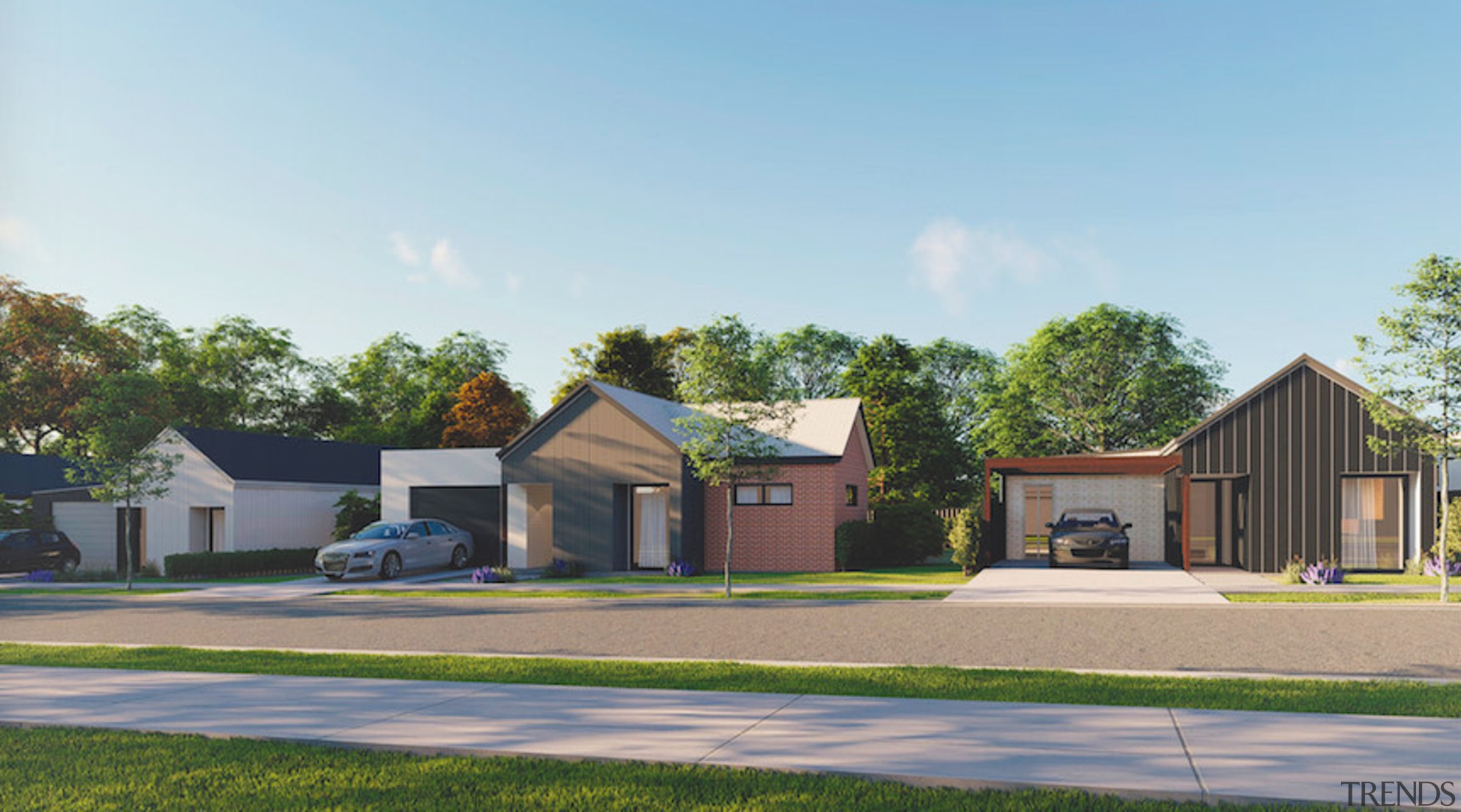 GJ Gardner -  Whenuapai  development in cottage, elevation, estate, facade, farmhouse, home, house, land lot, neighbourhood, property, real estate, residential area, suburb, white, gray