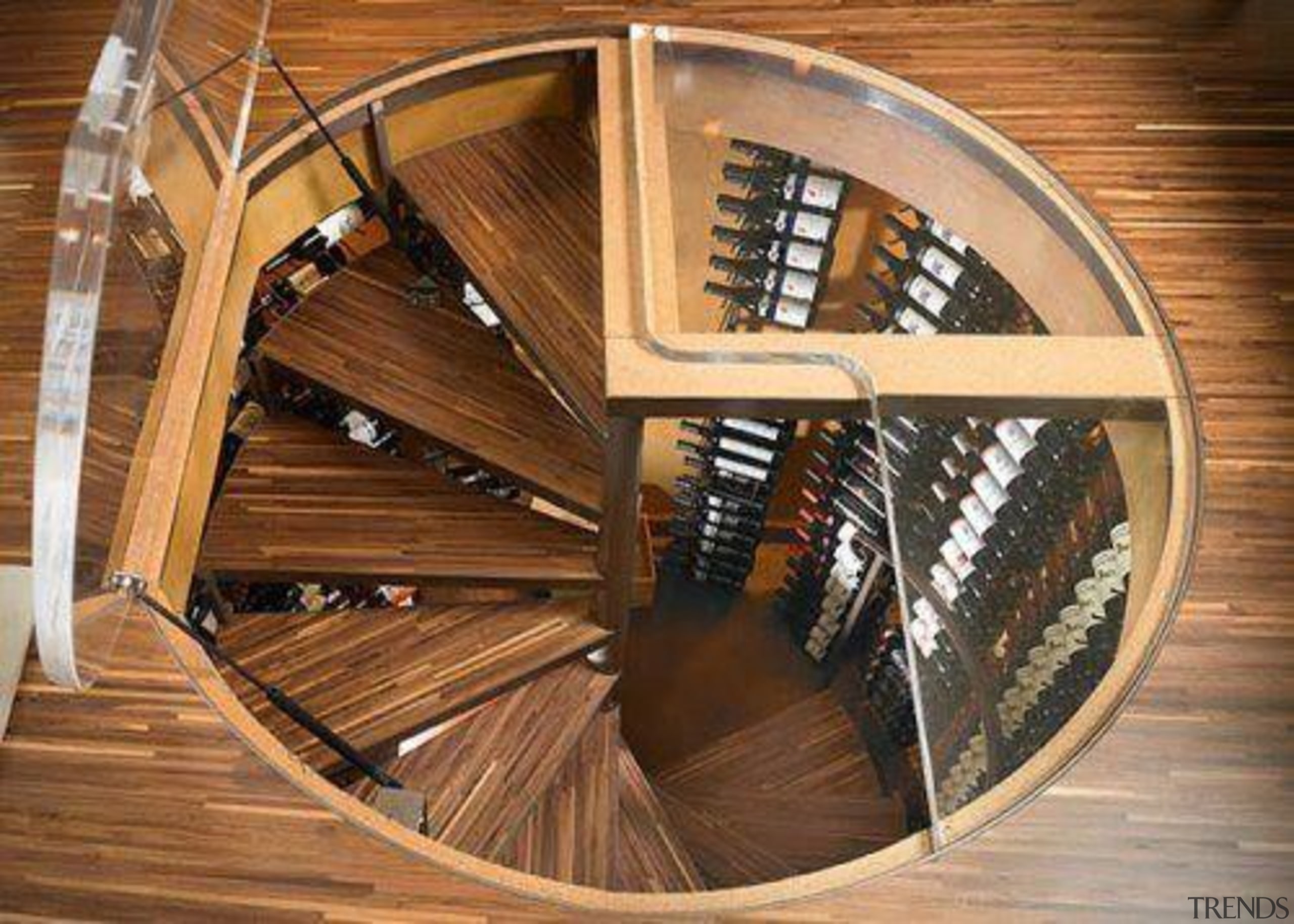 Modern Wine Cellar Ideas - Modern Wine Cellar stairs, wood, brown, orange