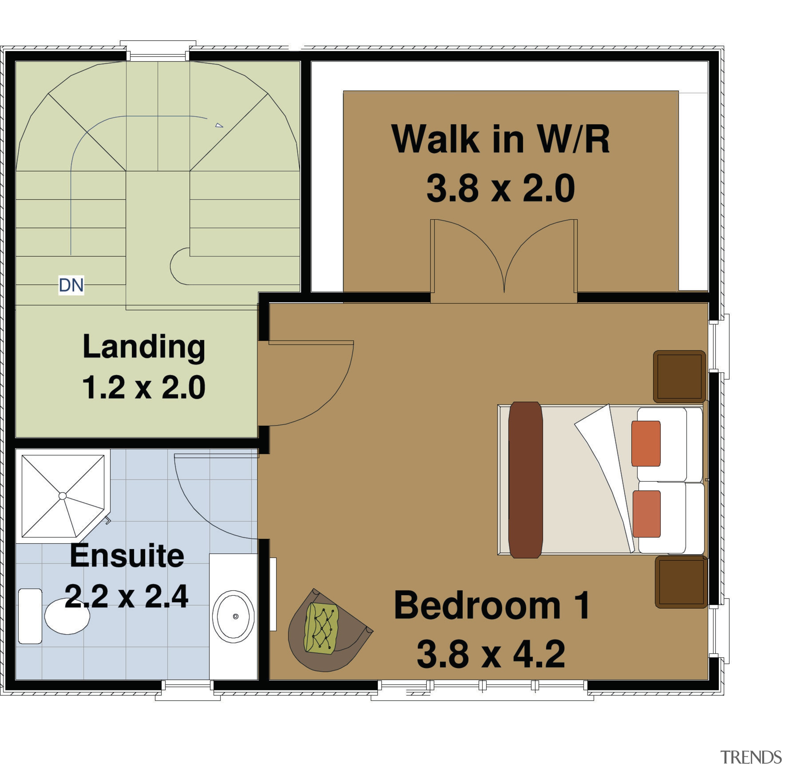 Image of architectural plans for a Landmark Homes area, floor plan, line, plan, product, product design, schematic, text, white, orange