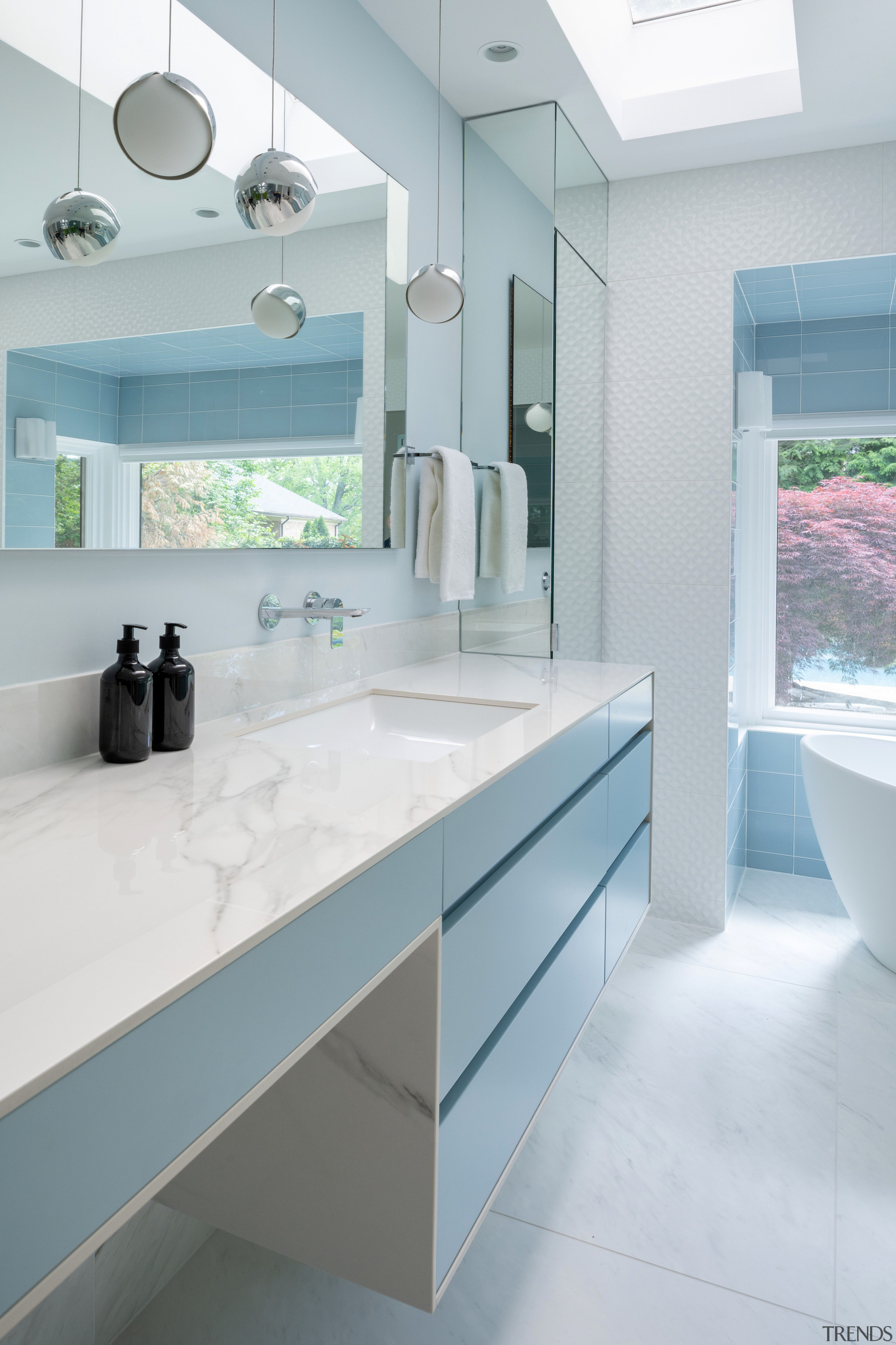 For texture and interest, the designer added embossed 