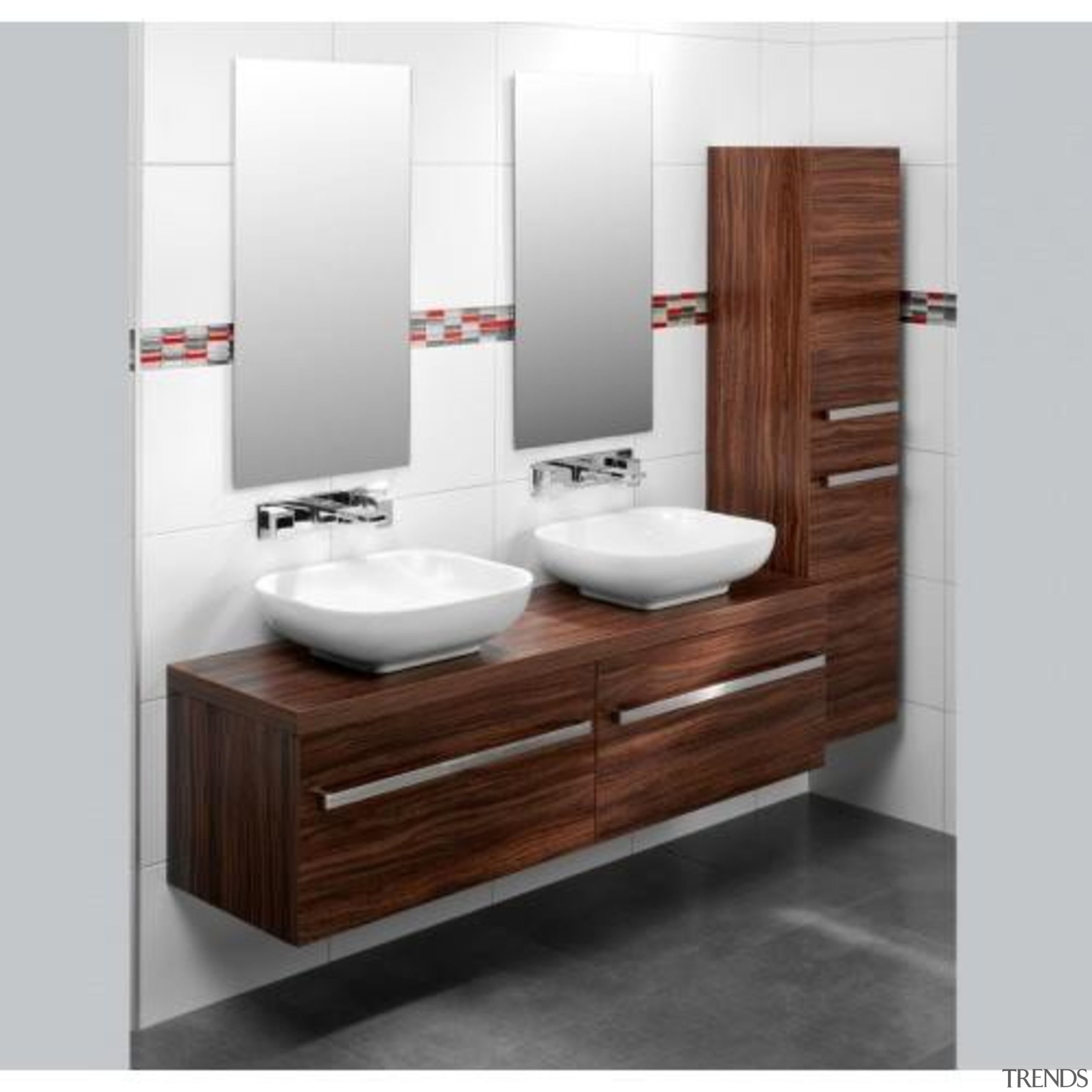 Modern# Simple# Coolhttp://www.pecks.co.nz/ - Athena Lazaro Wall Hung bathroom, bathroom accessory, bathroom cabinet, bathroom sink, furniture, plumbing fixture, product, sink, tap, gray, white