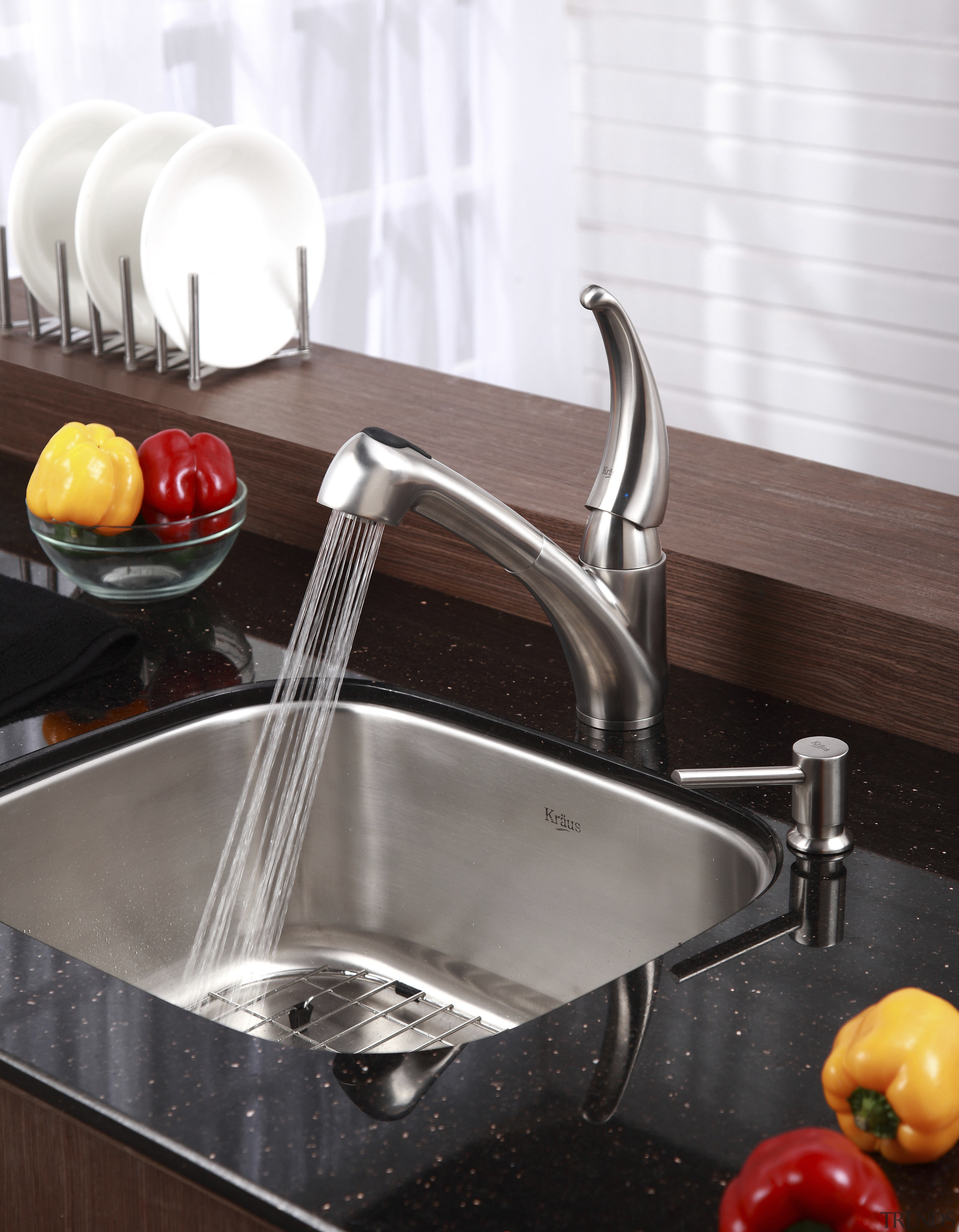 kitchen tap stainless steel modern style - kitchen cookware and bakeware, countertop, plumbing fixture, sink, tap, white, black