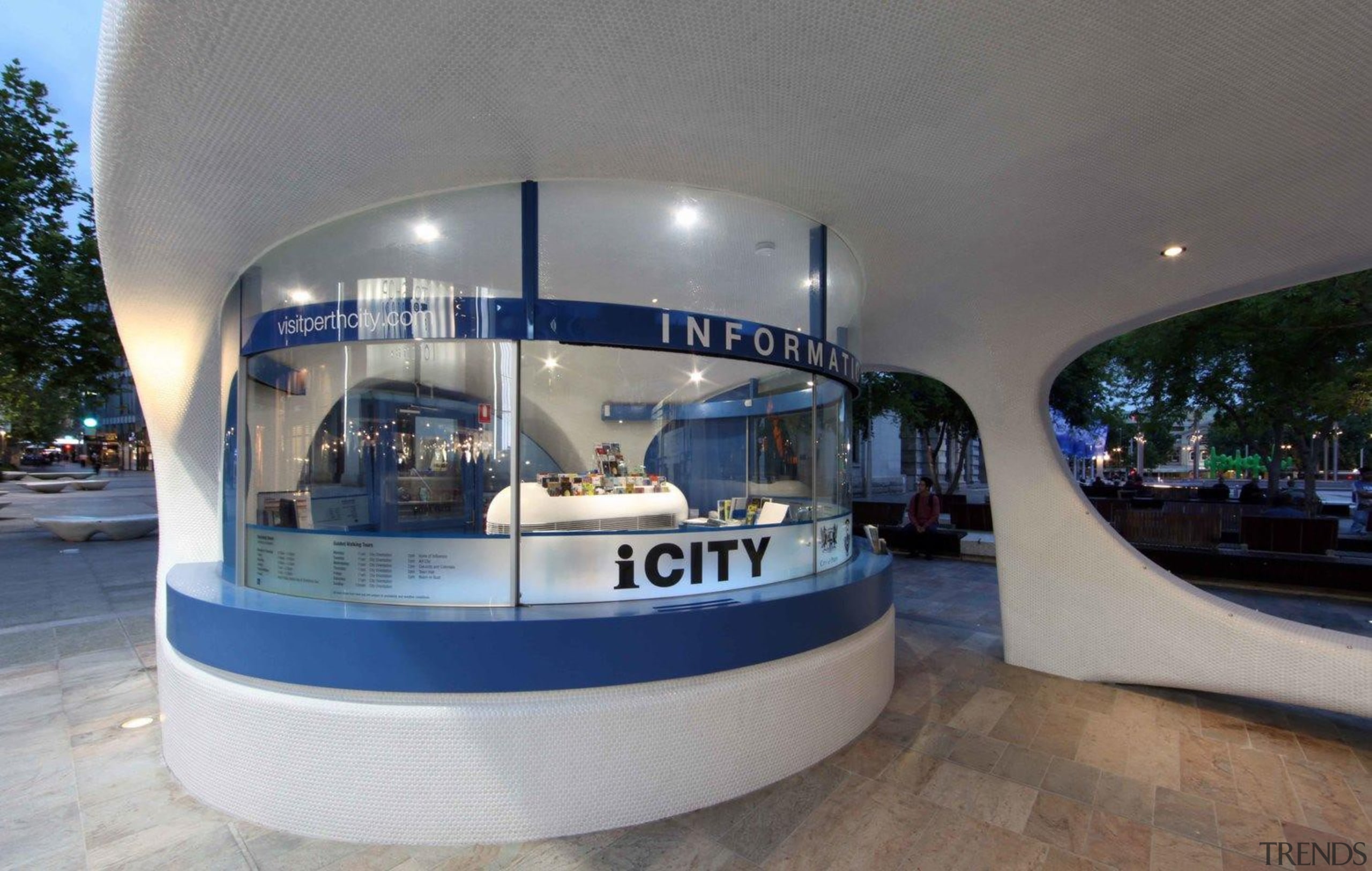 This award-winning architectural kiosk by Coniglio Ainsworth Architects gray